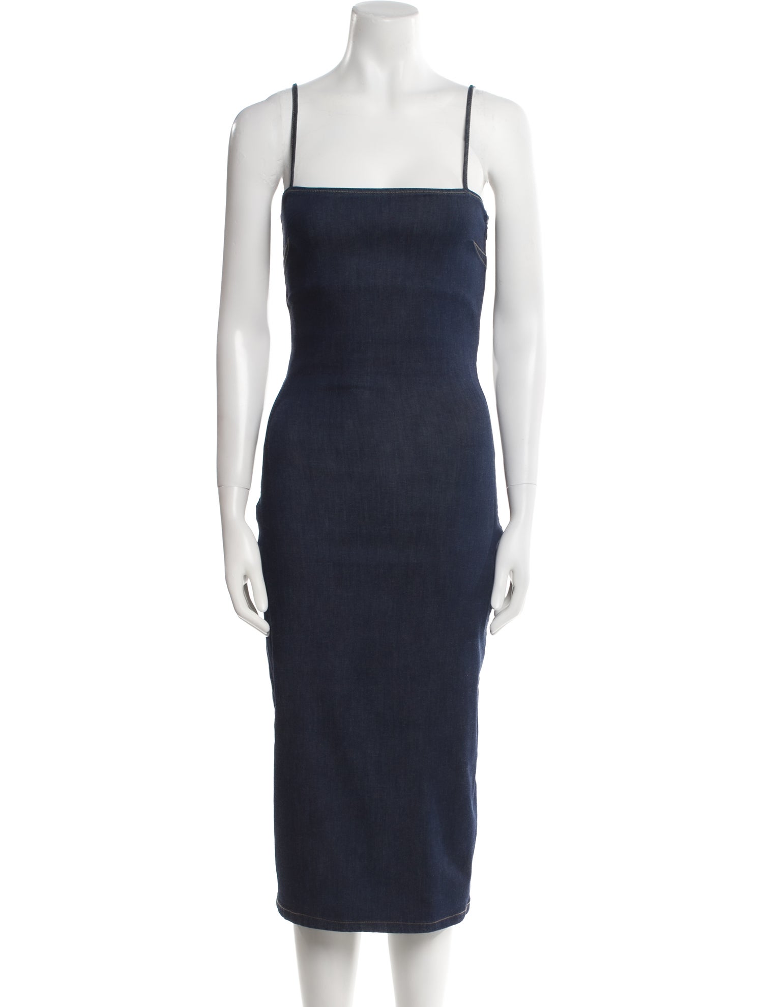 Alaïa Square Neckline Midi Length Dress
