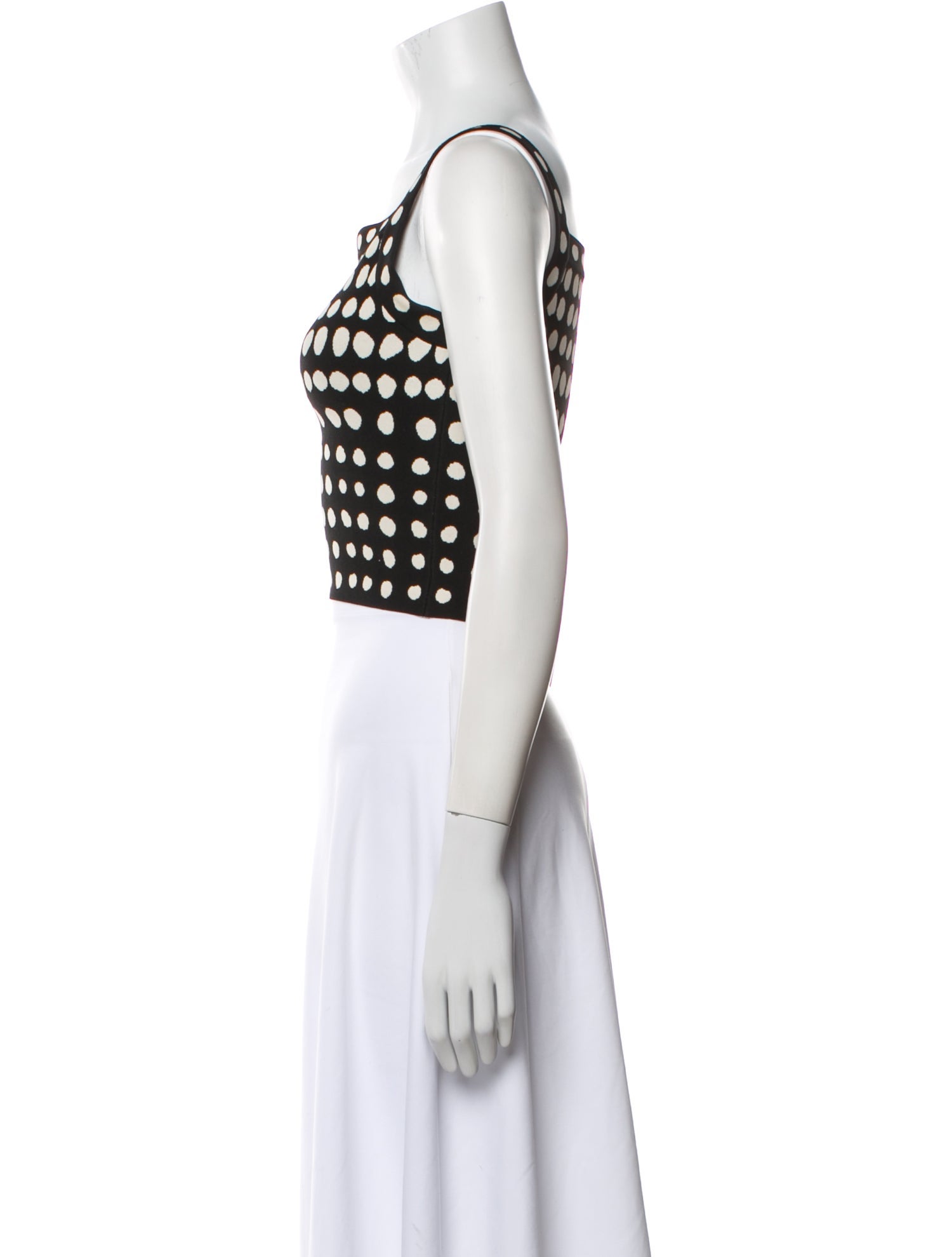 Alaïa Polka Dot Print Square Neckline Crop Top