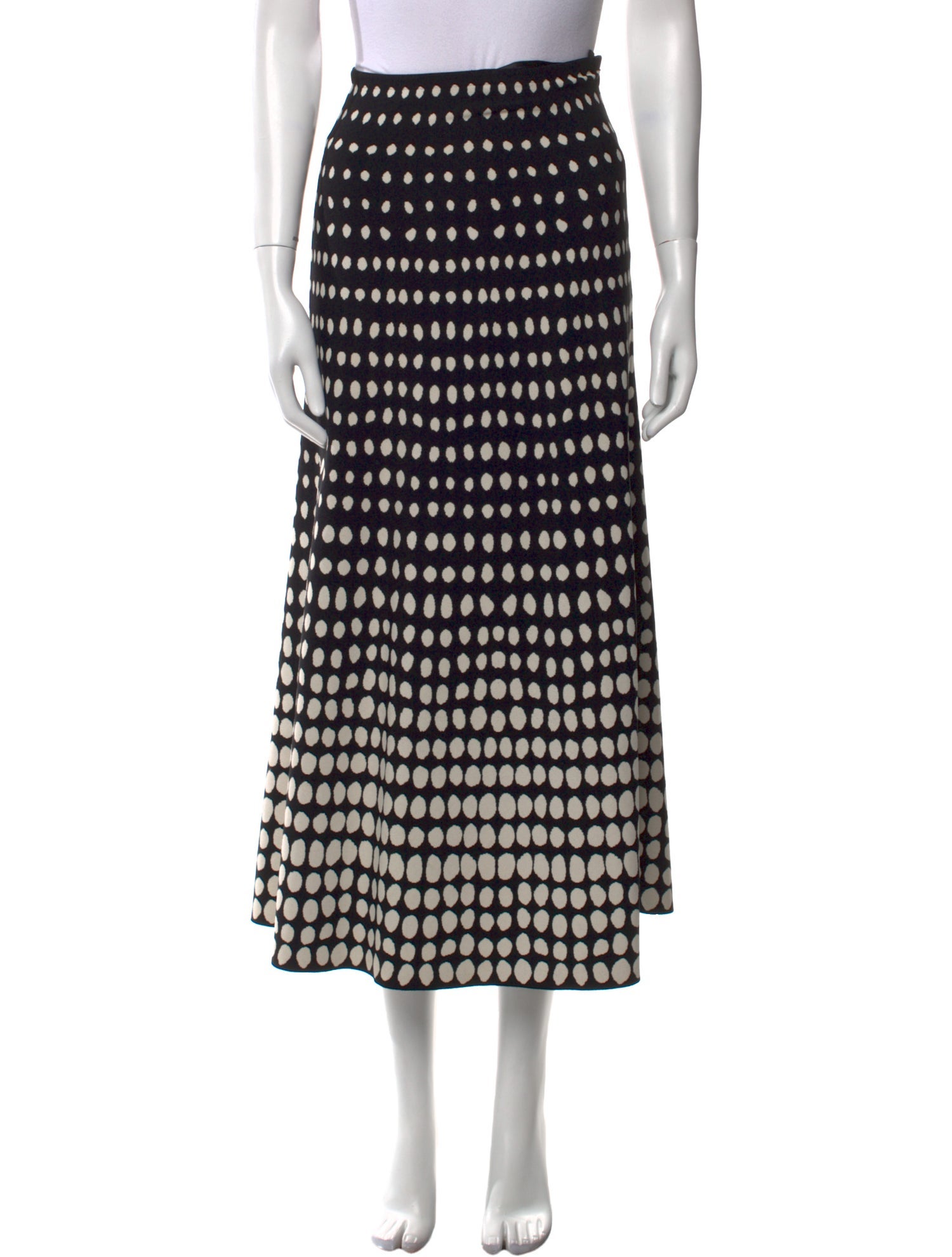 Alaïa Polka Dot Print Midi Length Skirt