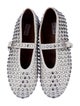 Alaïa Leather Crystal Embellishments Mary Jane Flats