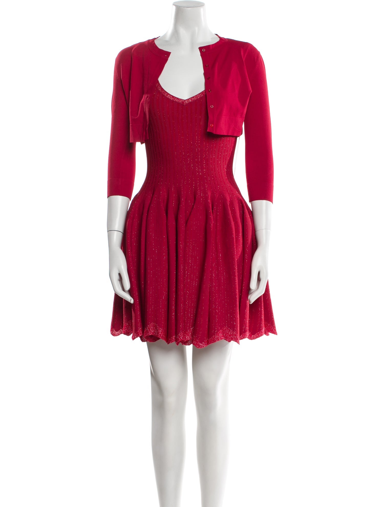 Alaïa Pleated Accents Dress Set
