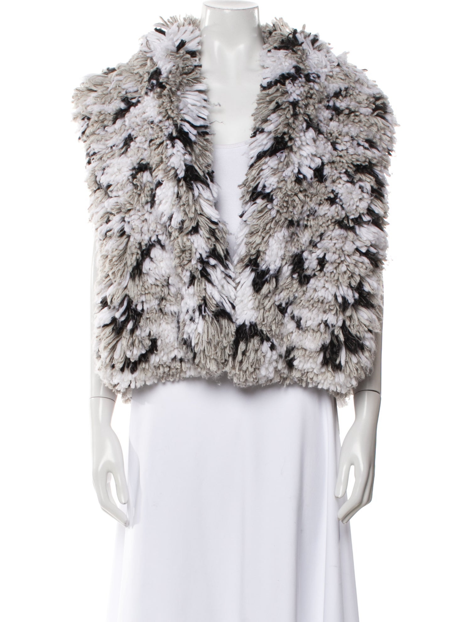 Alaïa Wool Printed Faux Fur Jacket