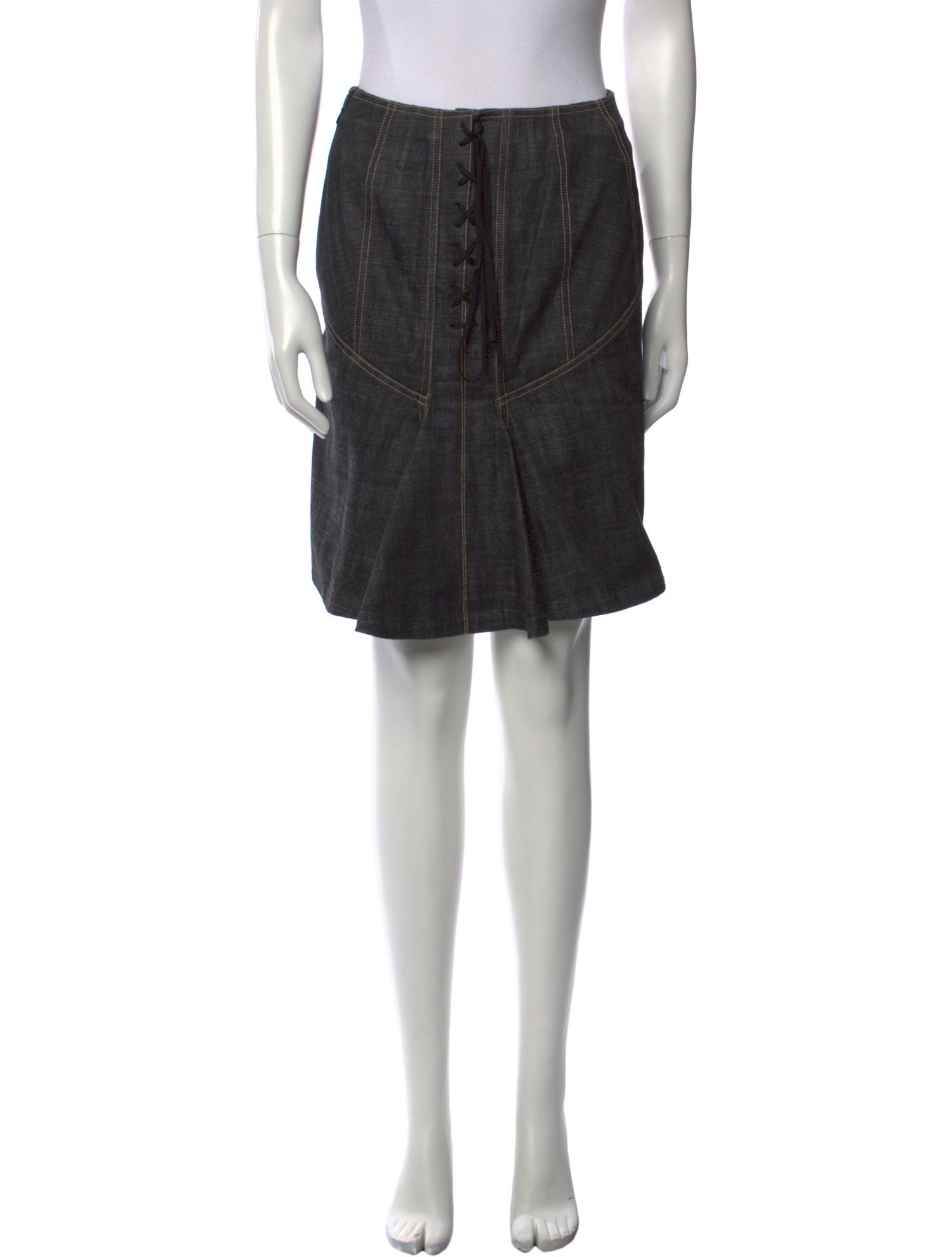 Alaïa Braided Accents Knee-Length Skirt