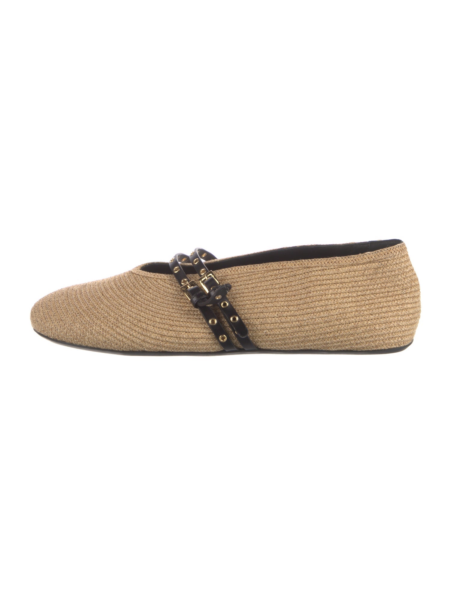 Alaïa Straw Mary Jane Flats