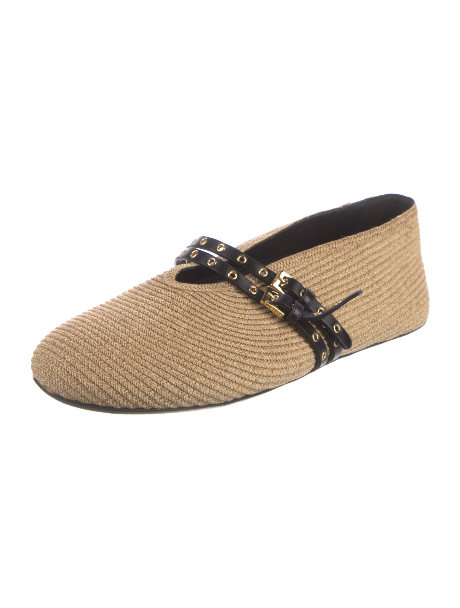 Alaïa Straw Mary Jane Flats