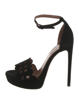 Alaïa Suede Lasercut Accents Sandals