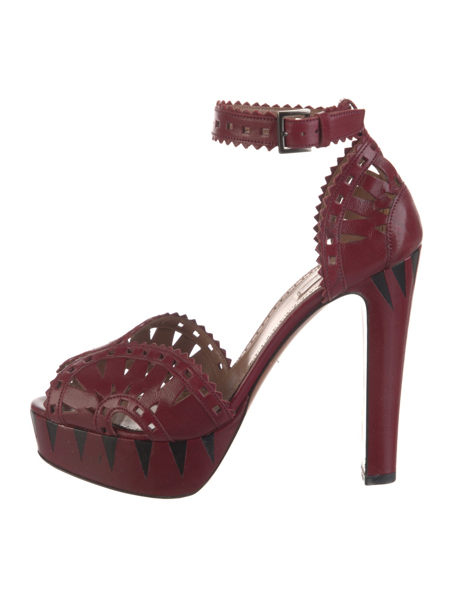 Alaïa Leather Lasercut Accents D'Orsay Pumps