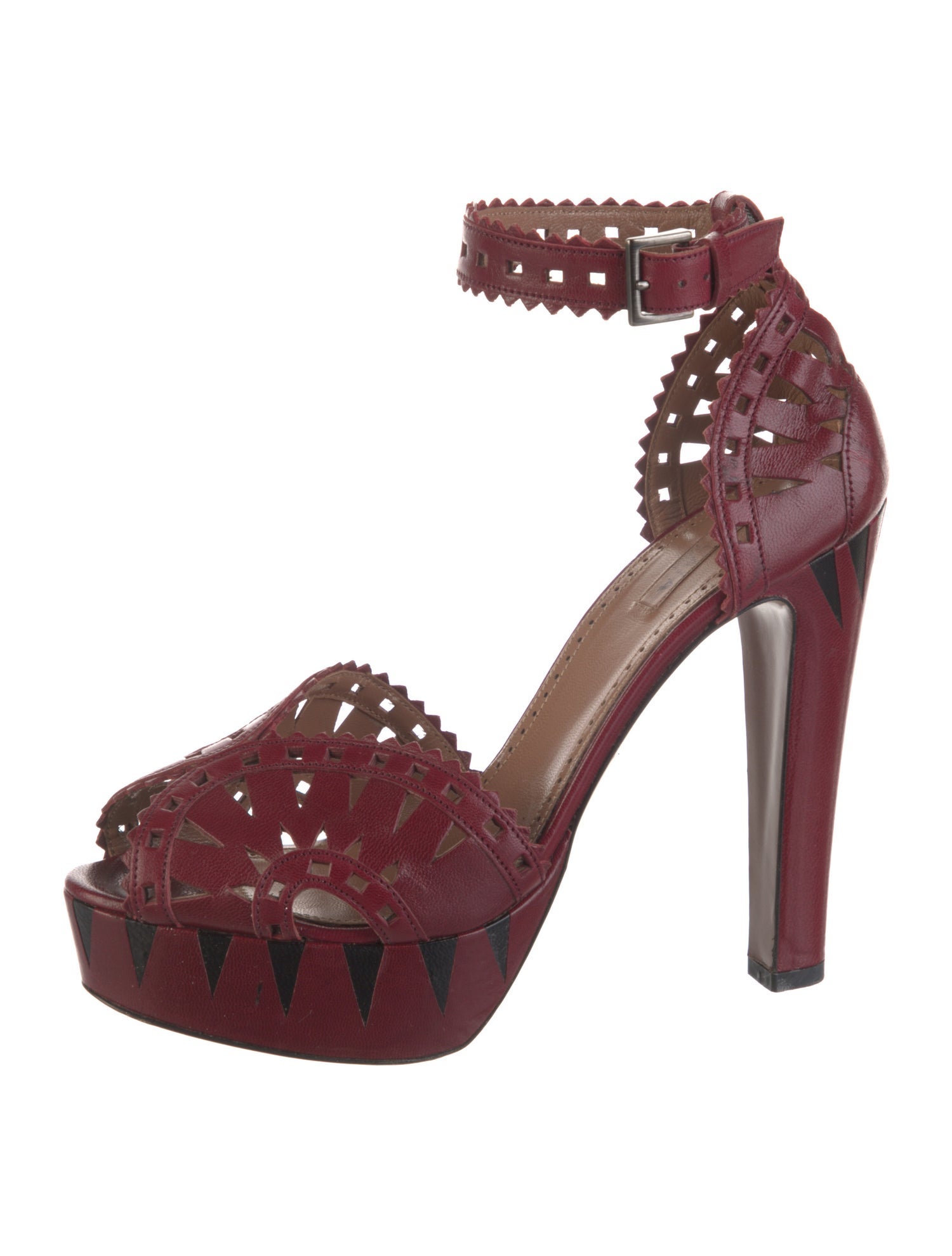 Alaïa Leather Lasercut Accents D'Orsay Pumps