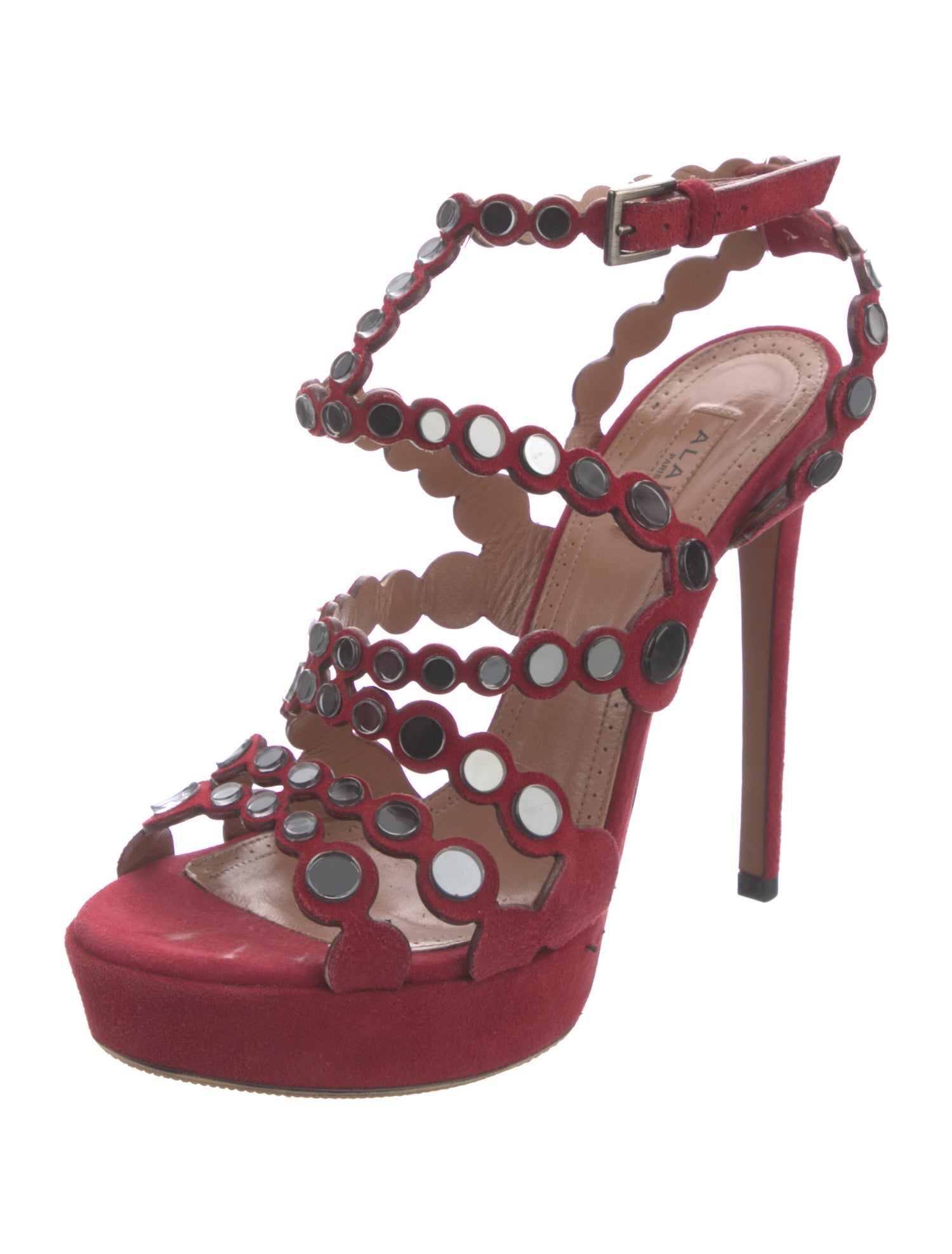 Alaïa Suede Studded Accents Sandals