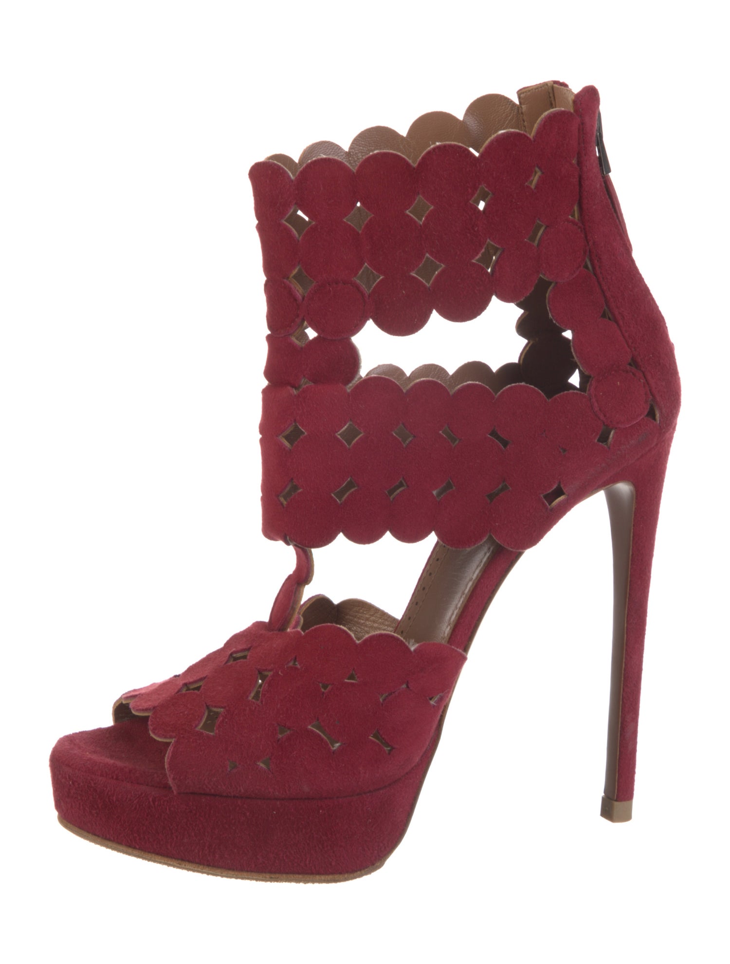 Alaïa Suede Lasercut Accents Sandals