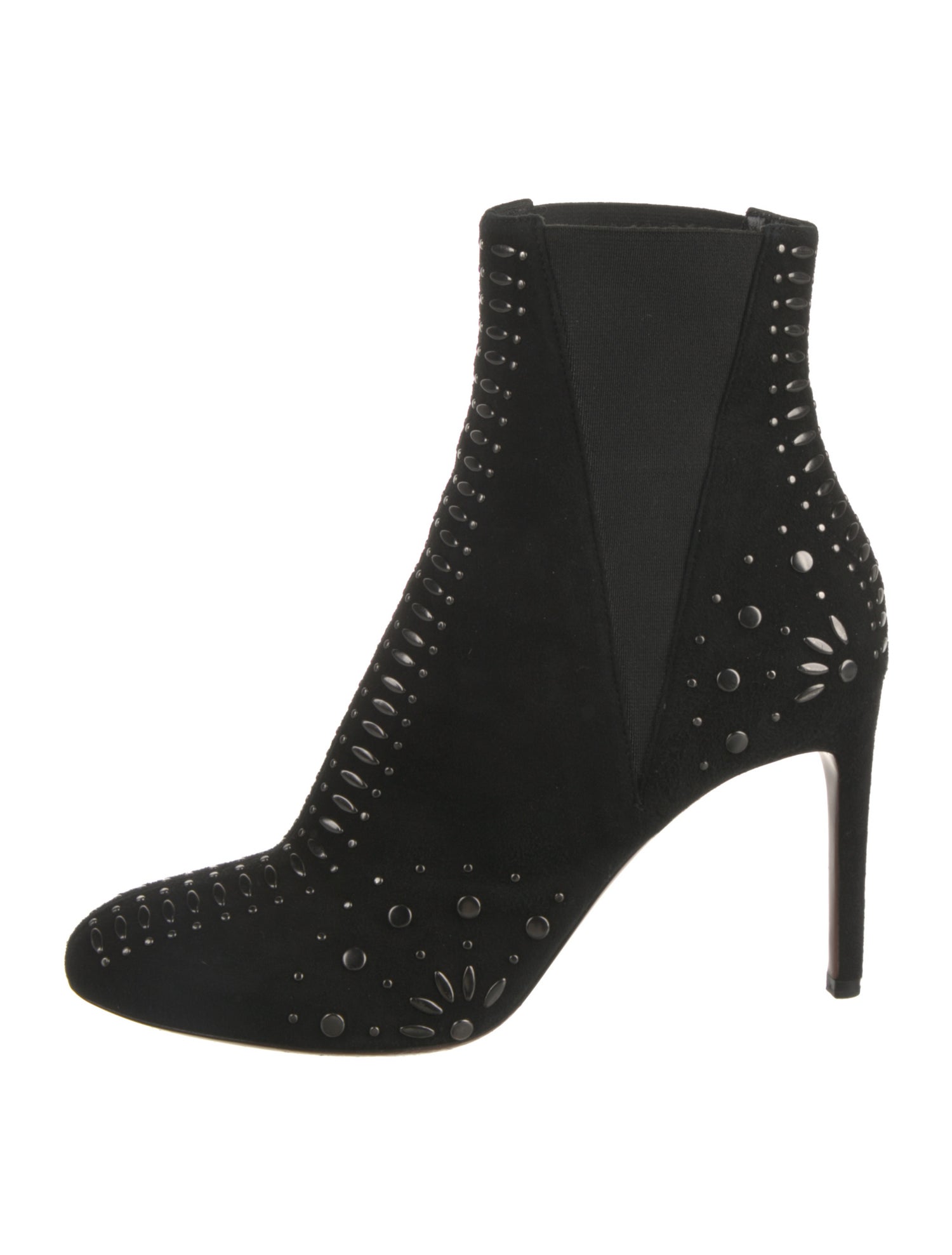 Alaïa Suede Studded Accents Lace-Up Boots
