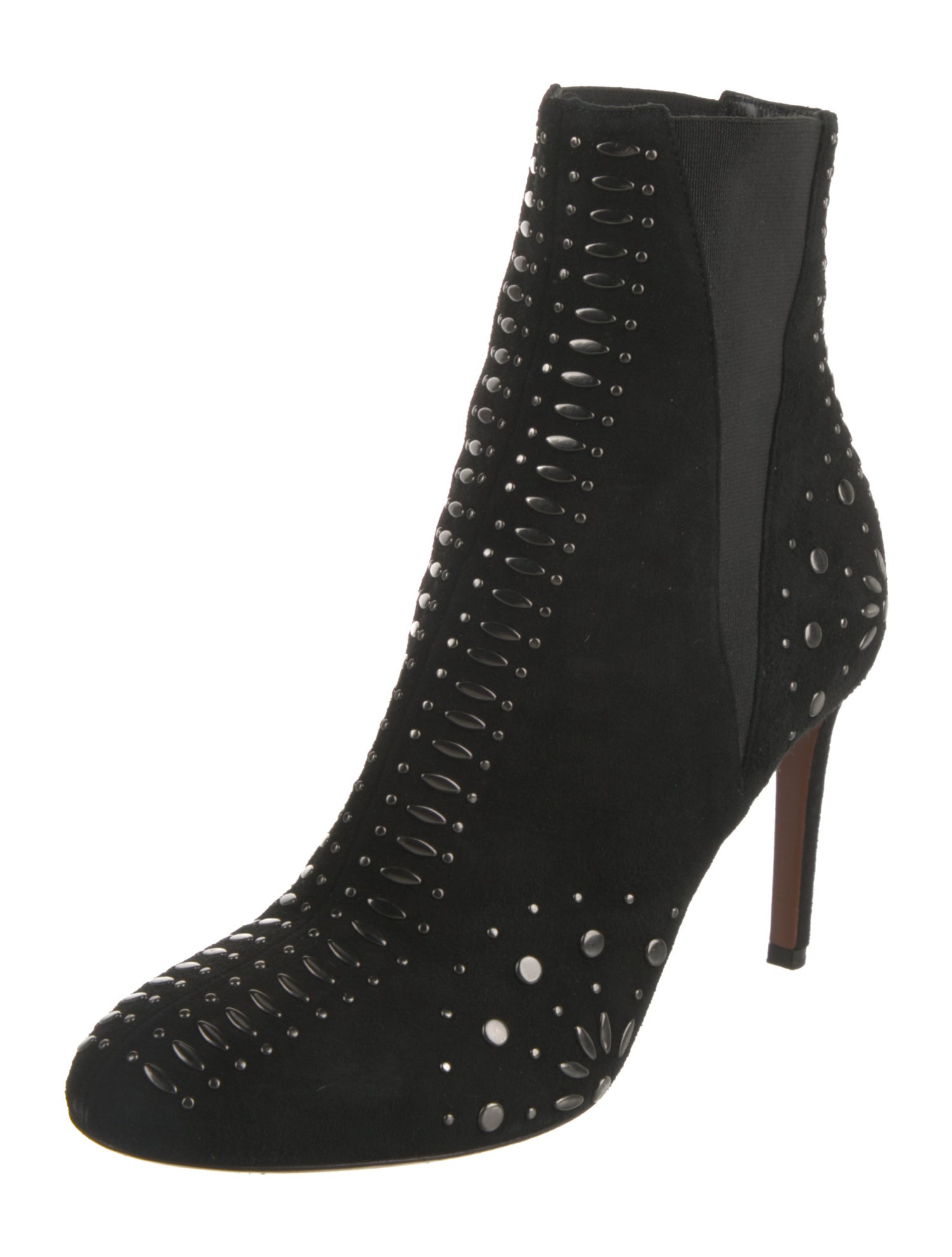 Alaïa Suede Studded Accents Lace-Up Boots