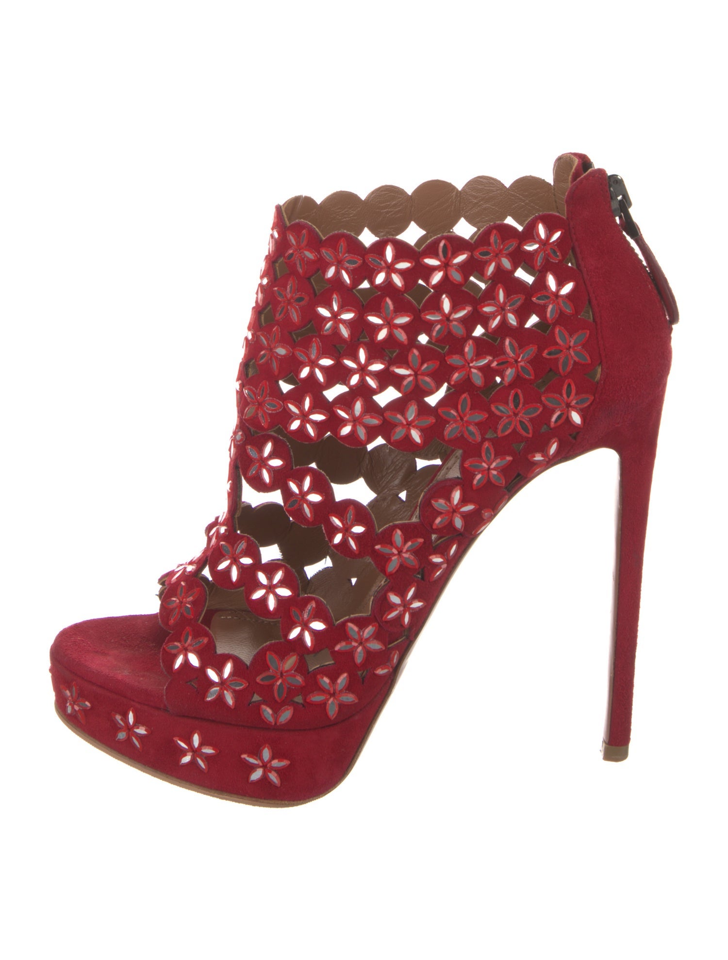 Alaïa Suede Crystal Embellishments Pumps