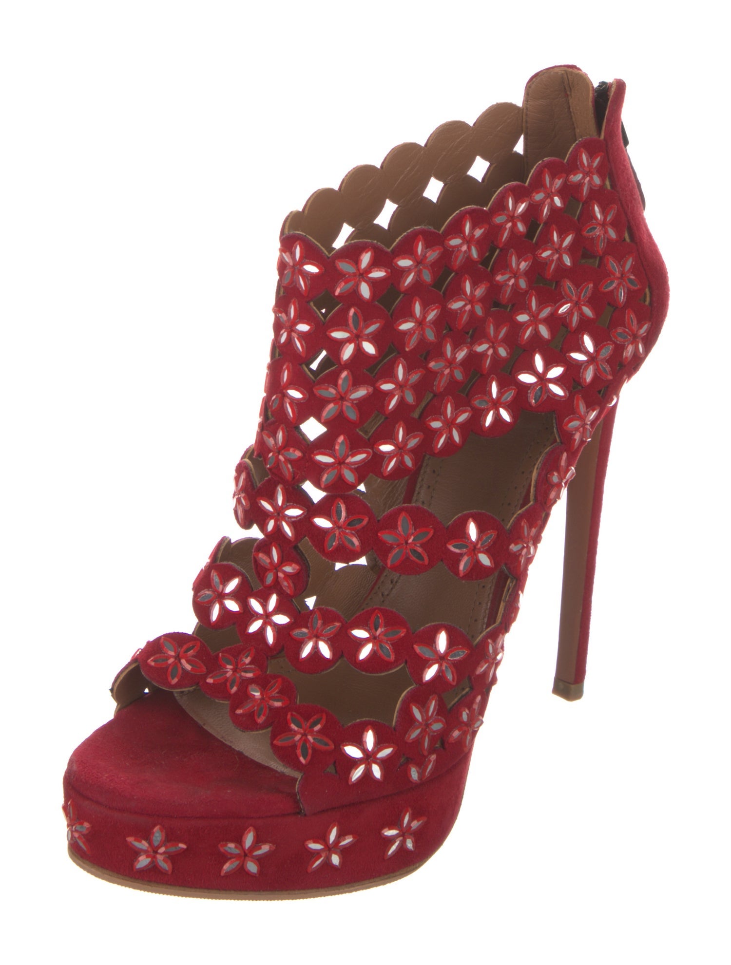 Alaïa Suede Crystal Embellishments Pumps