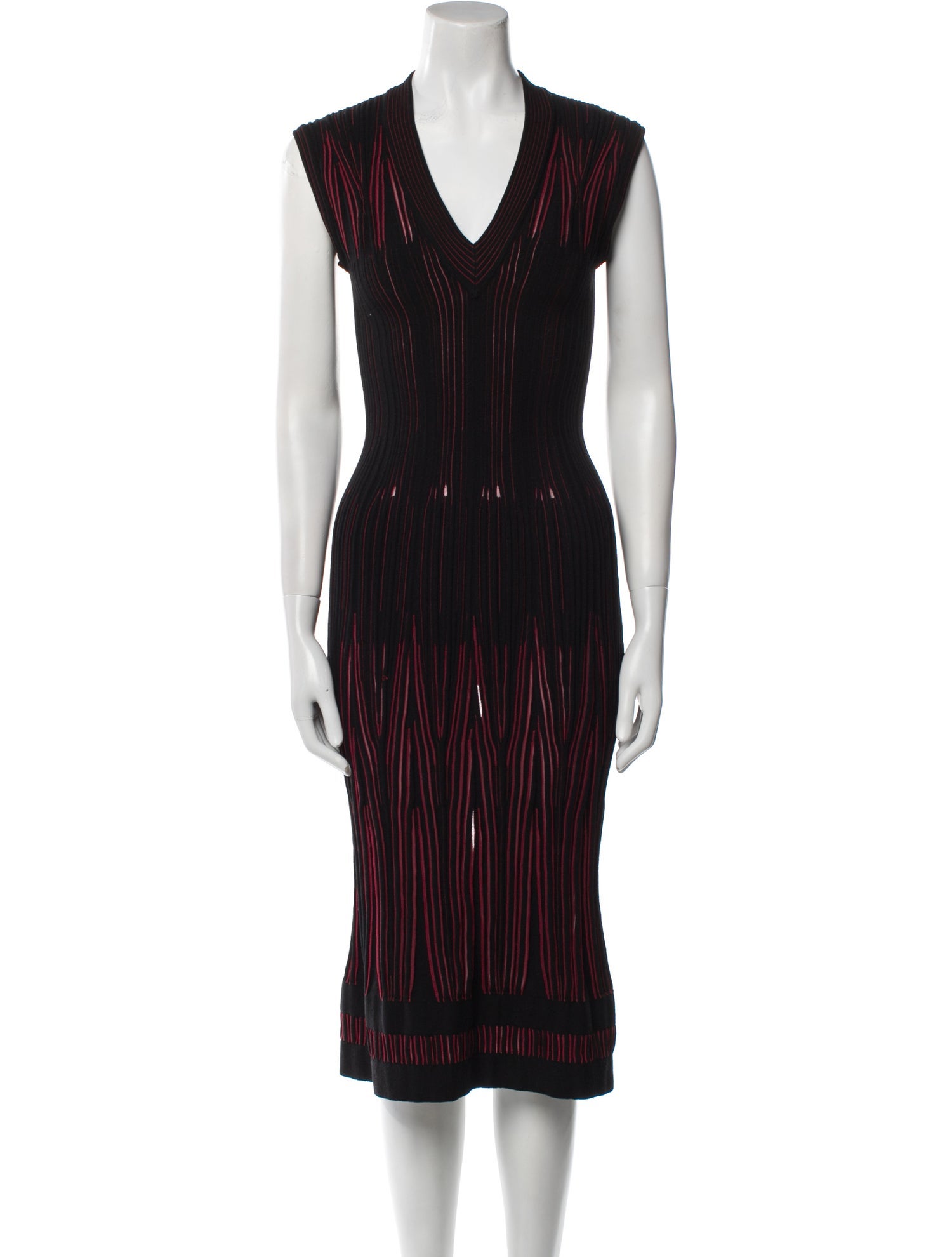 Alaïa Striped Midi Length Dress