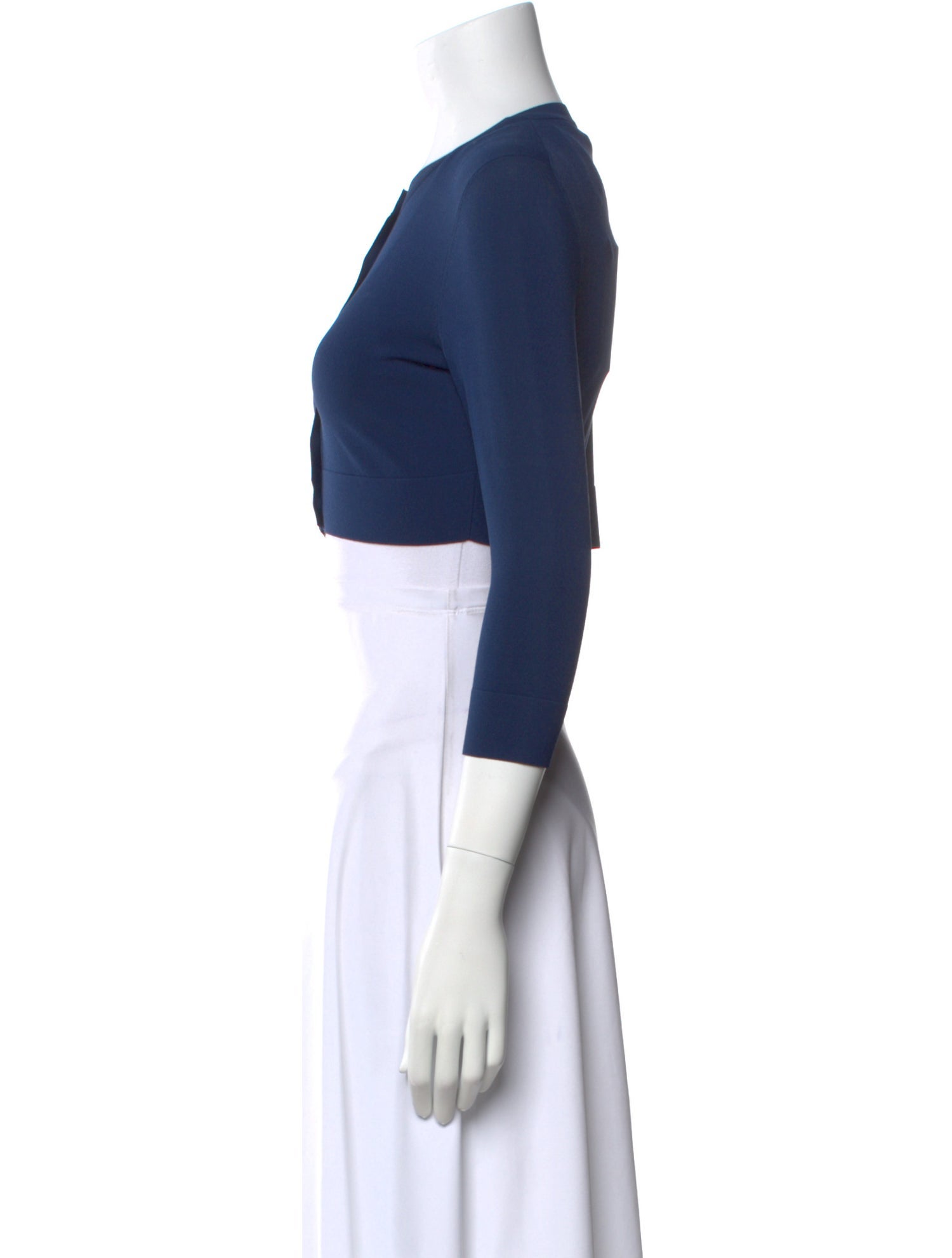 Alaïa Crew Neck Three-Quarter Sleeve Crop Top w/ Tags