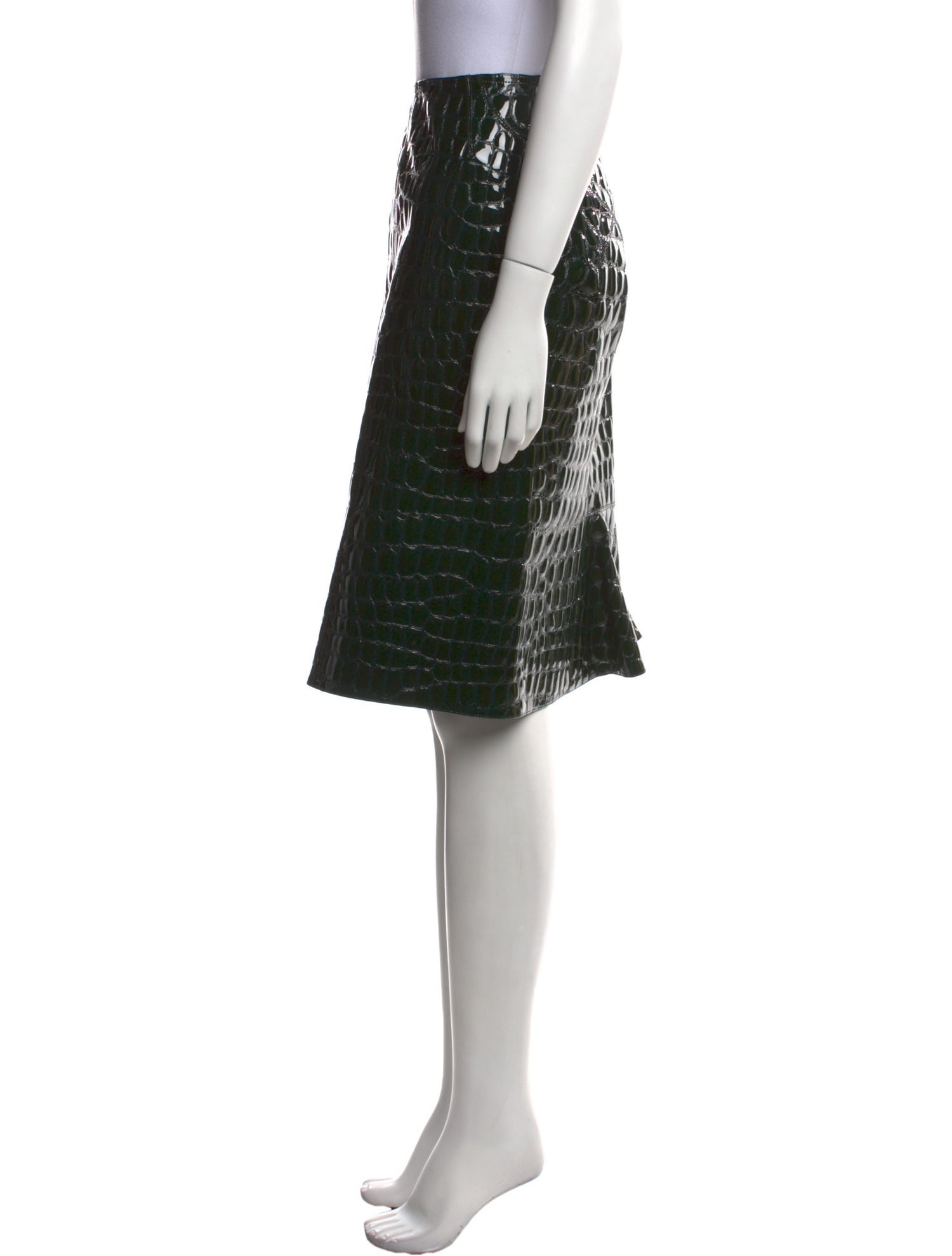 Alaïa Goat Leather Knee-Length Skirt