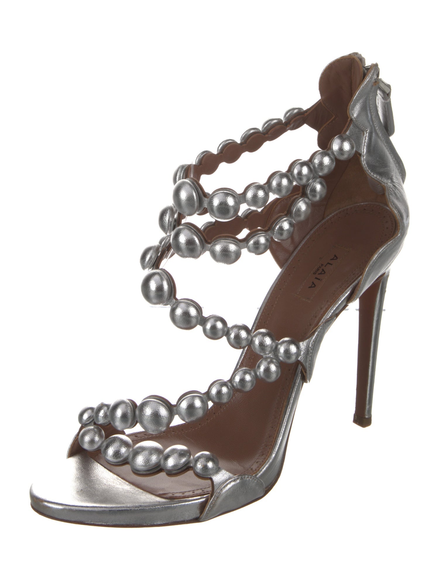 Alaïa Leather Studded Accents Sandals