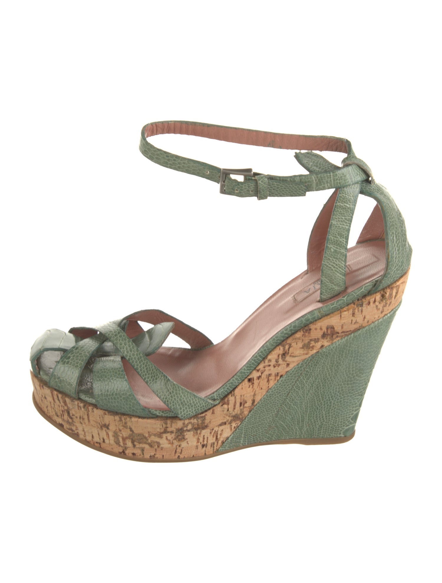 Alaïa Leather Colorblock Pattern Espadrilles