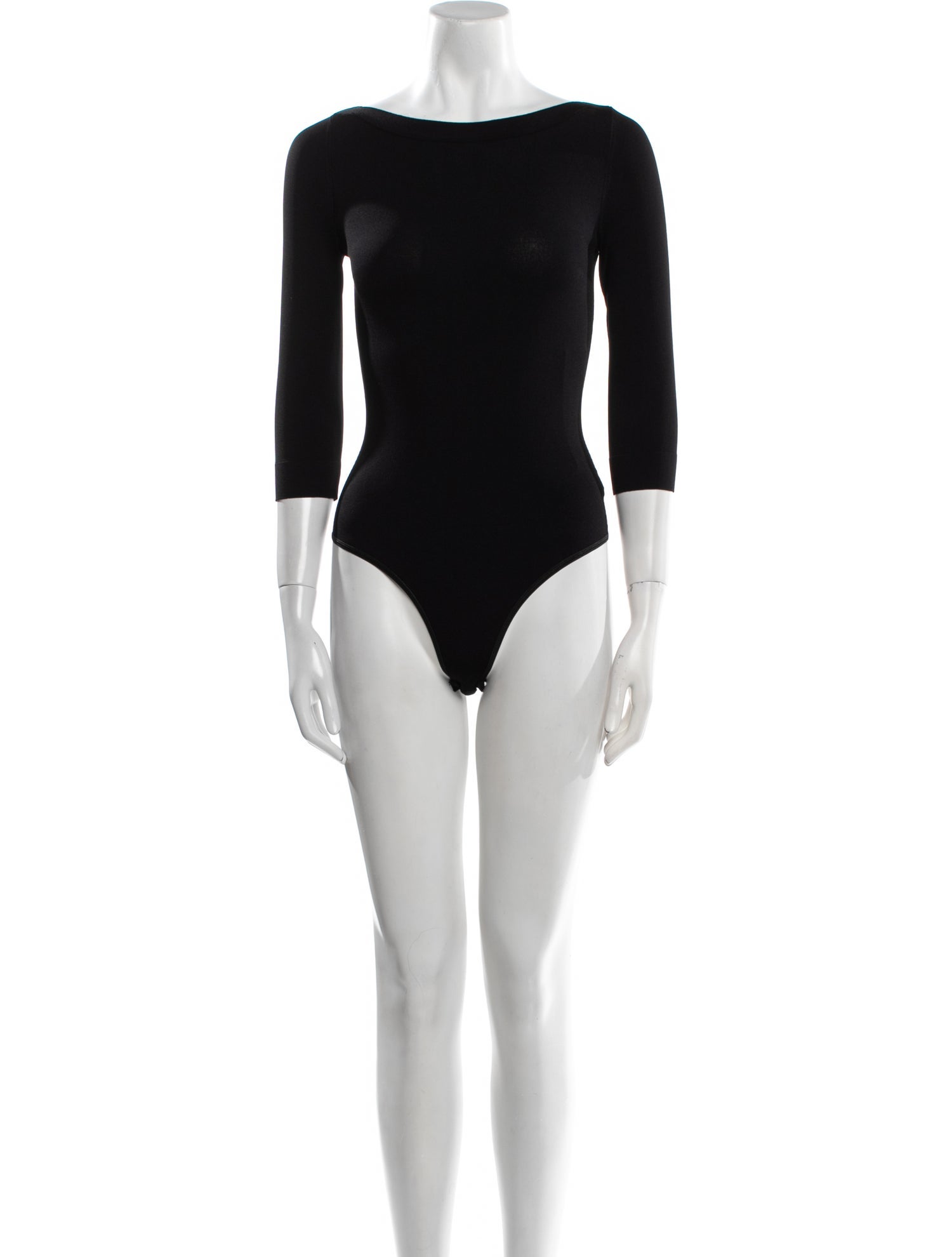 Alaïa Bateau Neckline Three-Quarter Sleeve Bodysuit