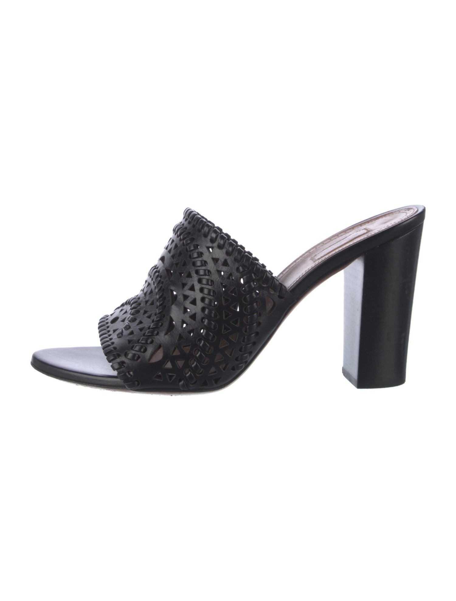 Alaïa Leather Lasercut Accents Slides