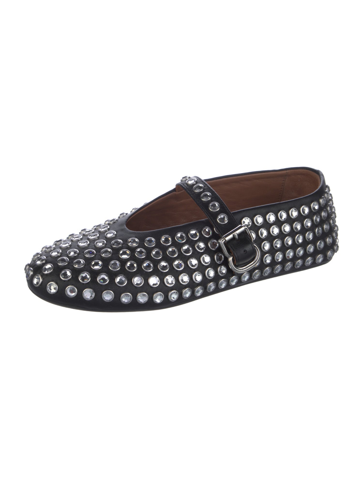 Alaïa Leather Crystal Embellishments Espadrilles