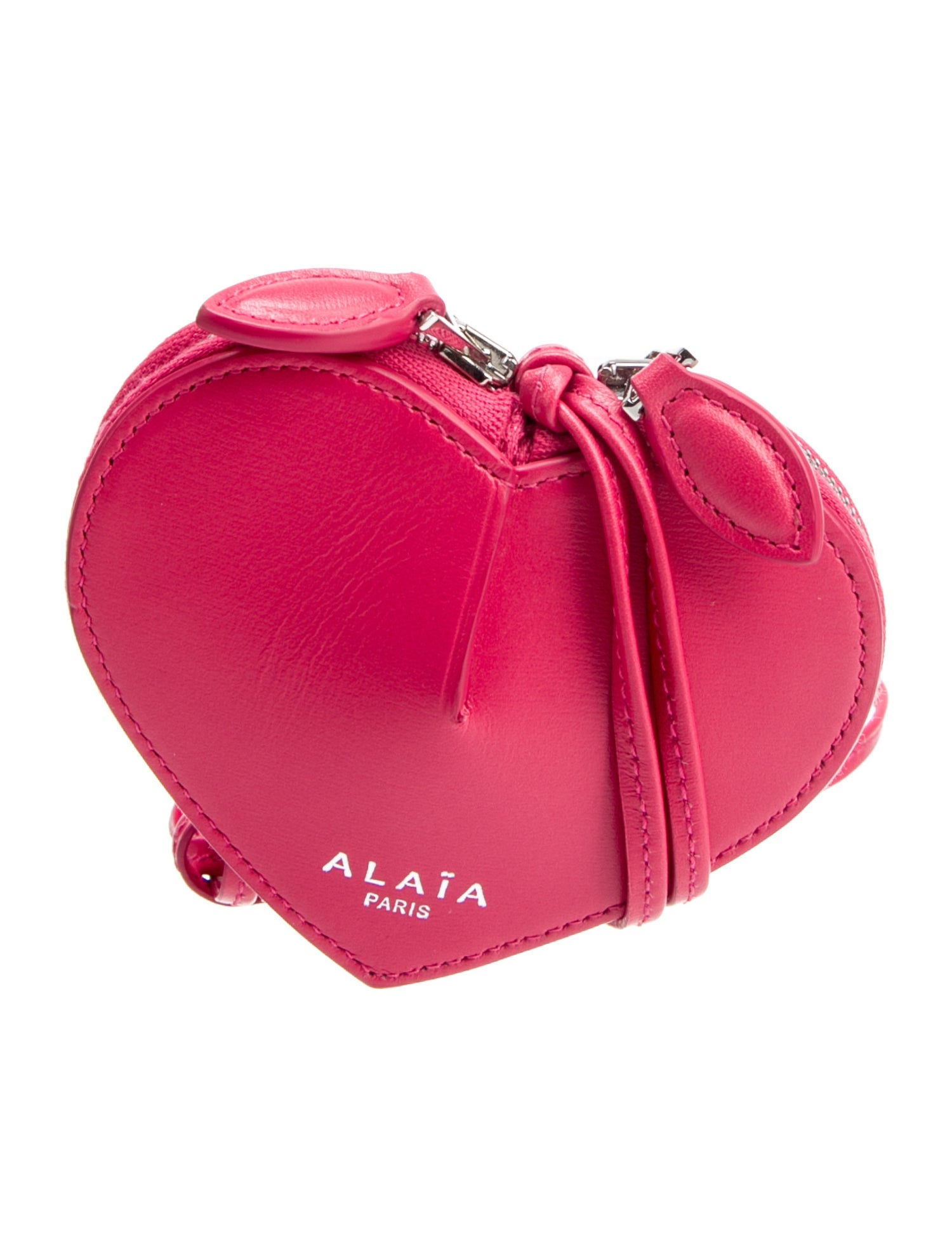 Alaïa Leather Le Coeur Coin Purse on Strap