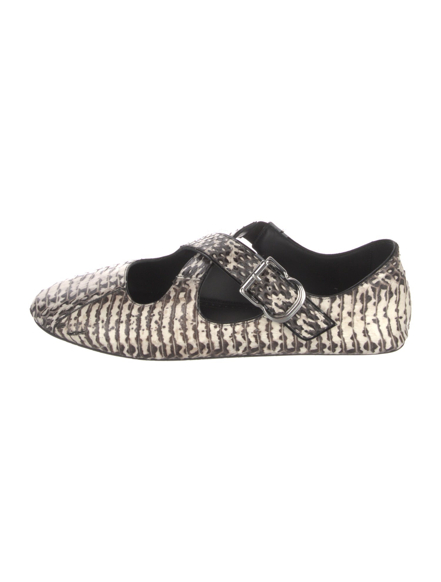 Alaïa Python Animal Print Mary Jane Flats
