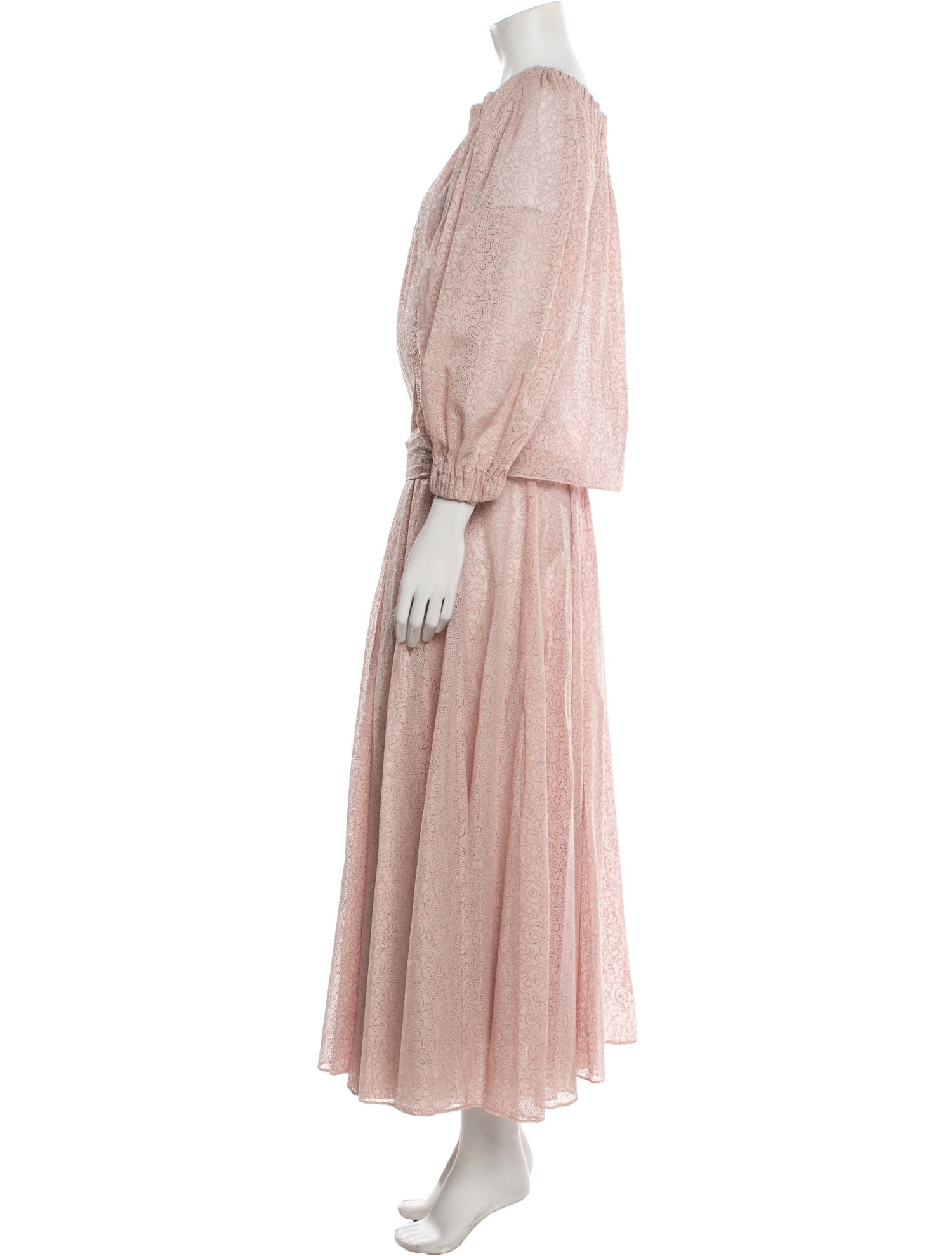 Alaïa Printed Eyelet Trim Skirt Set