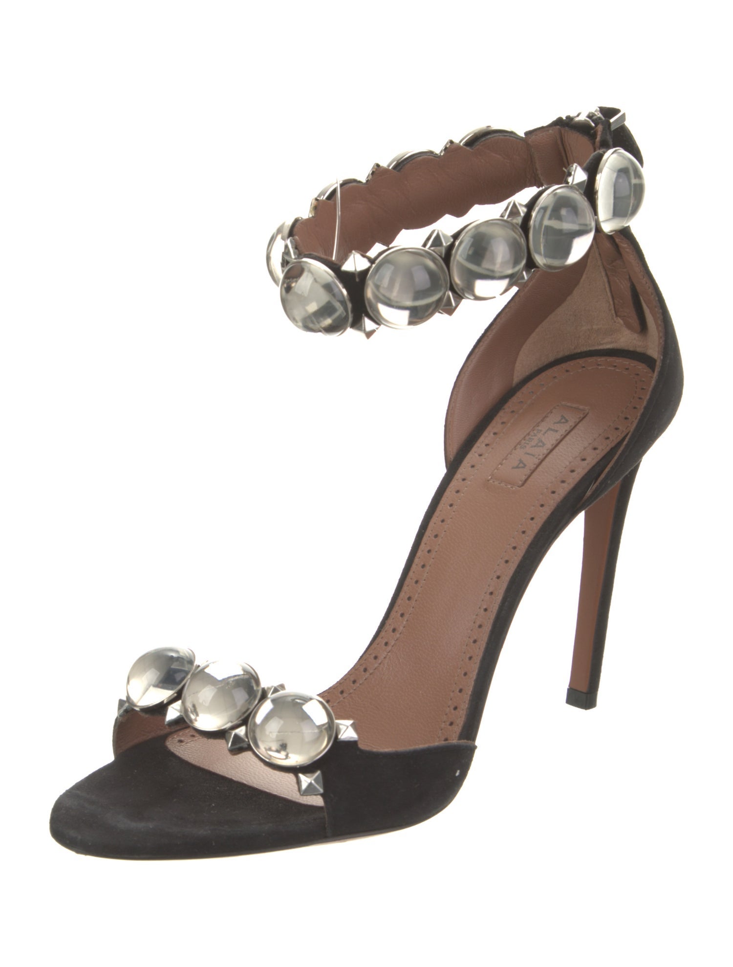 Alaïa Leather Studded Accents Sandals