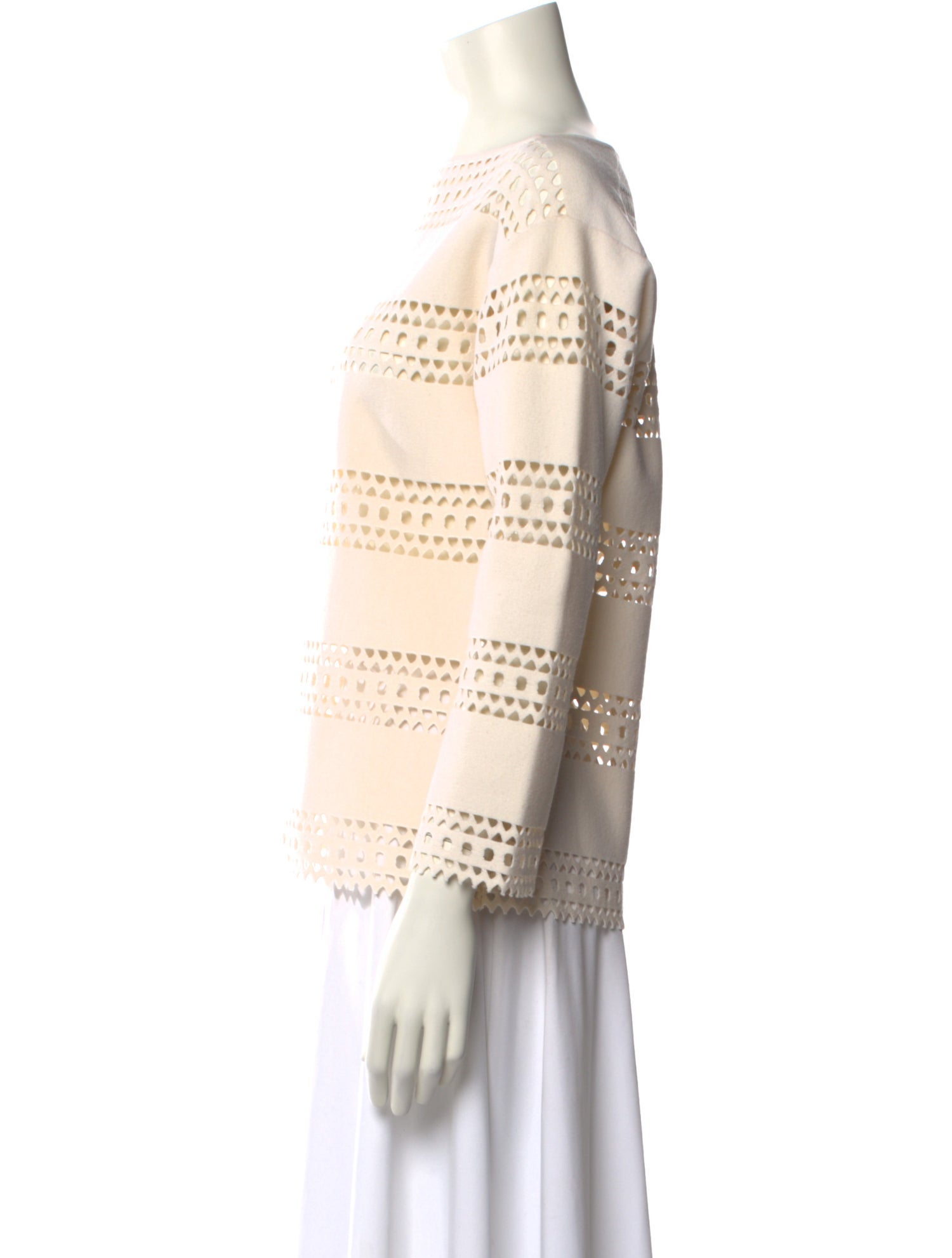 Alaïa Wool Bateau Neckline Blouse