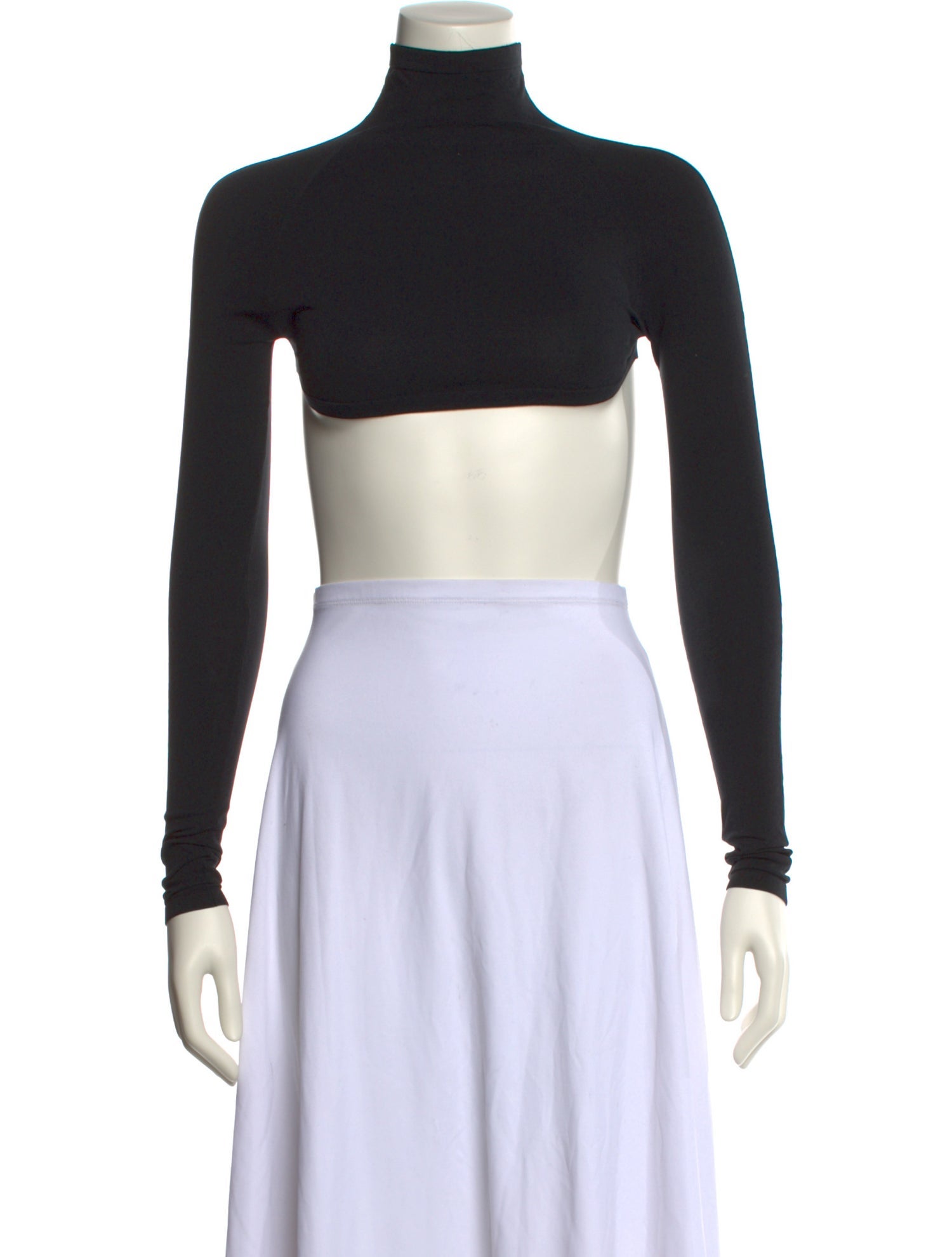 Alaïa Turtleneck Long Sleeve Crop Top