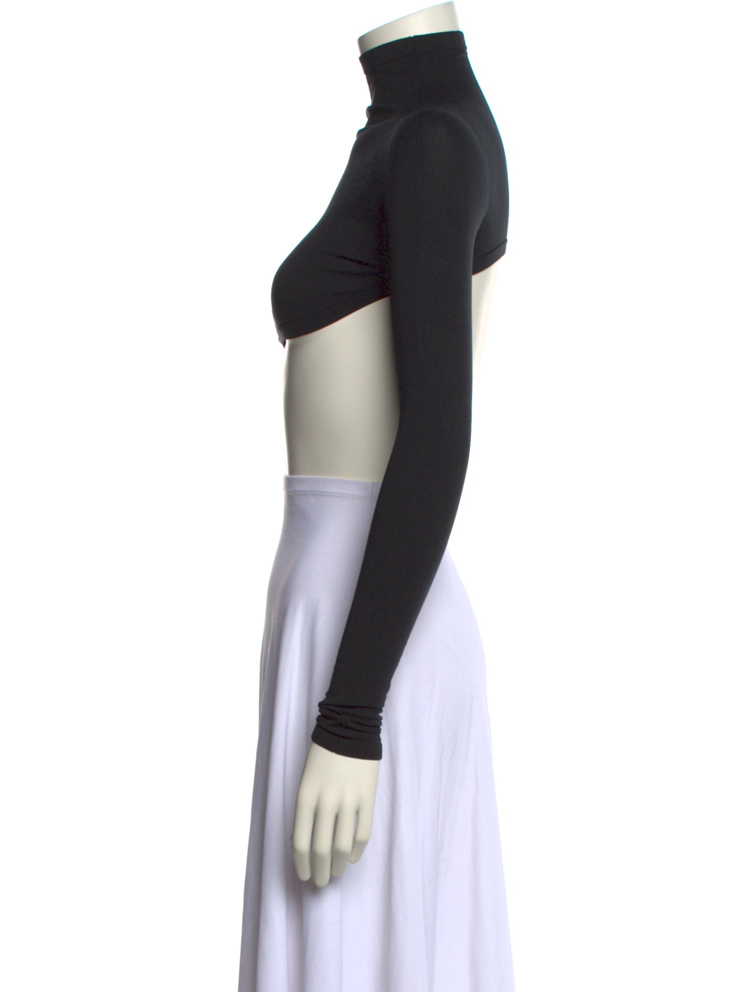 Alaïa Turtleneck Long Sleeve Crop Top