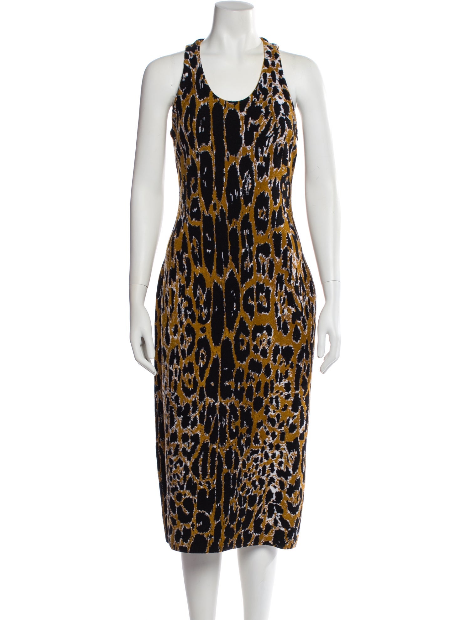 Alaïa Animal Print Midi Length Dress