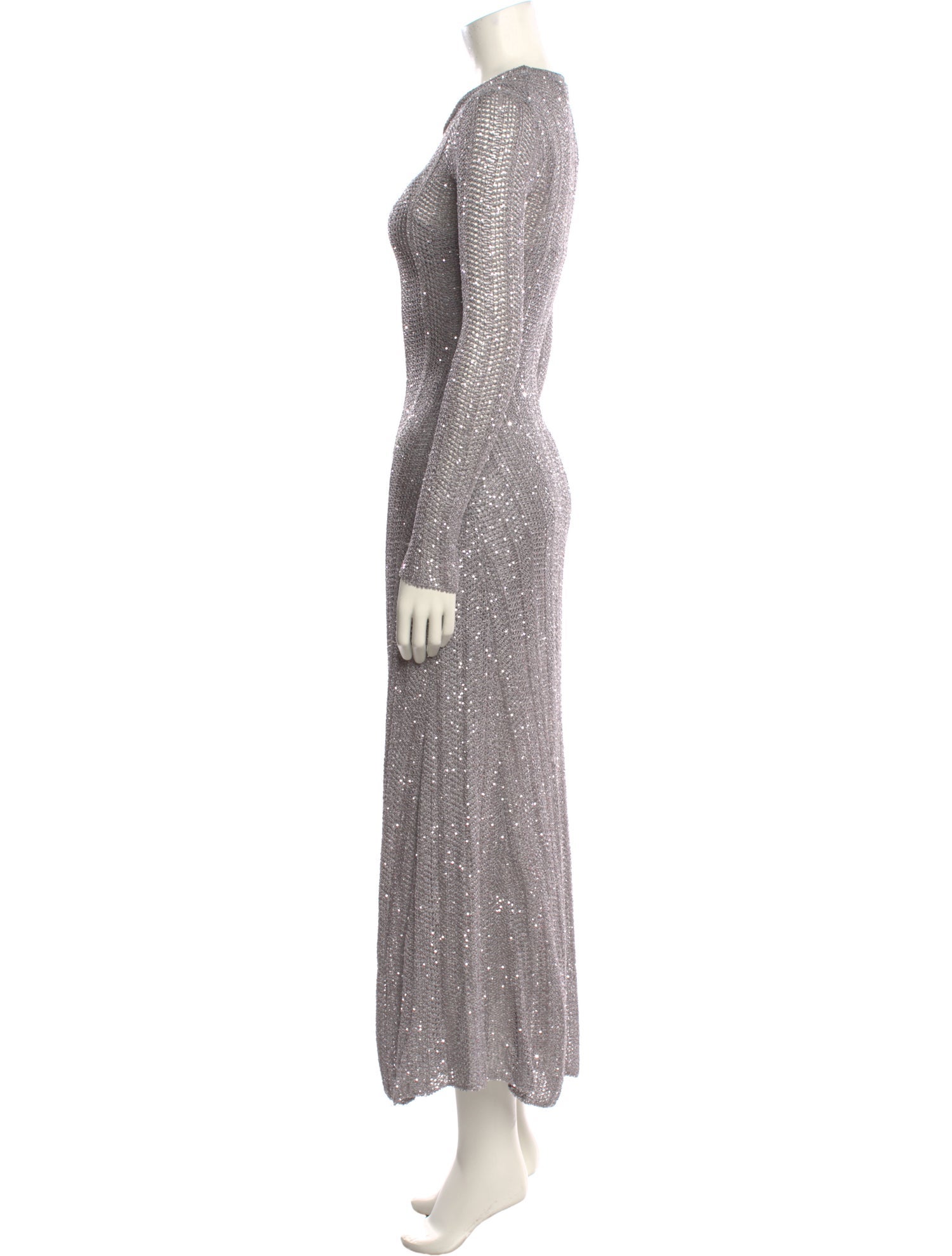 Alaïa Crew Neck Long Dress