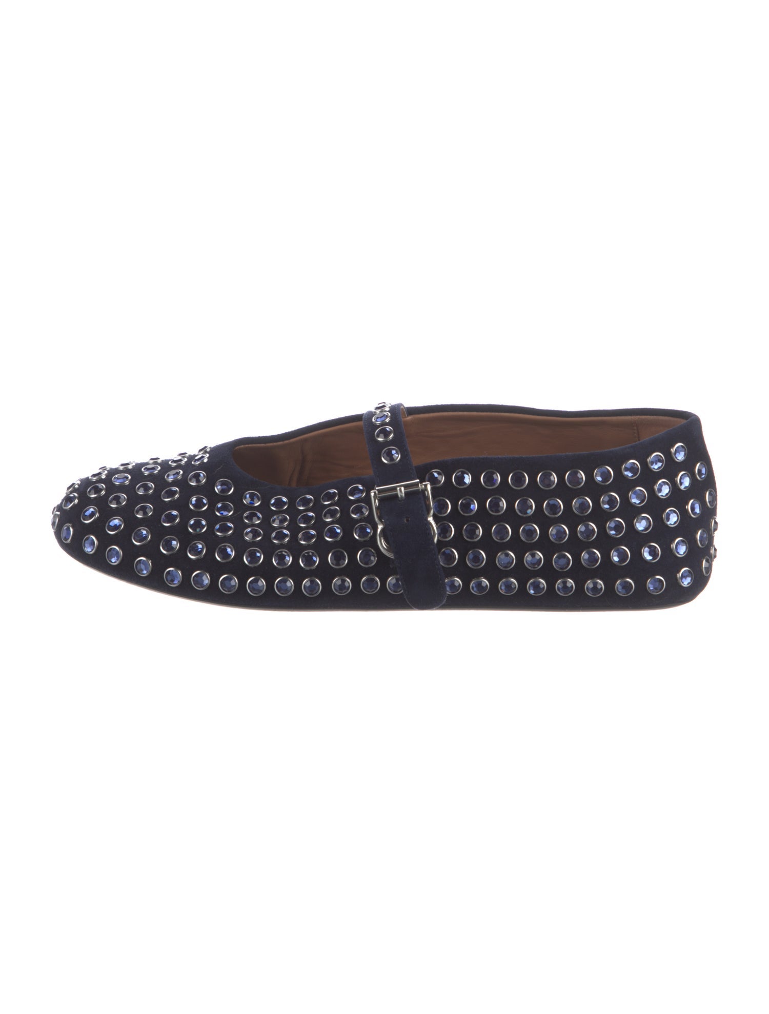 Alaïa Leather Crystal Embellishments Flats