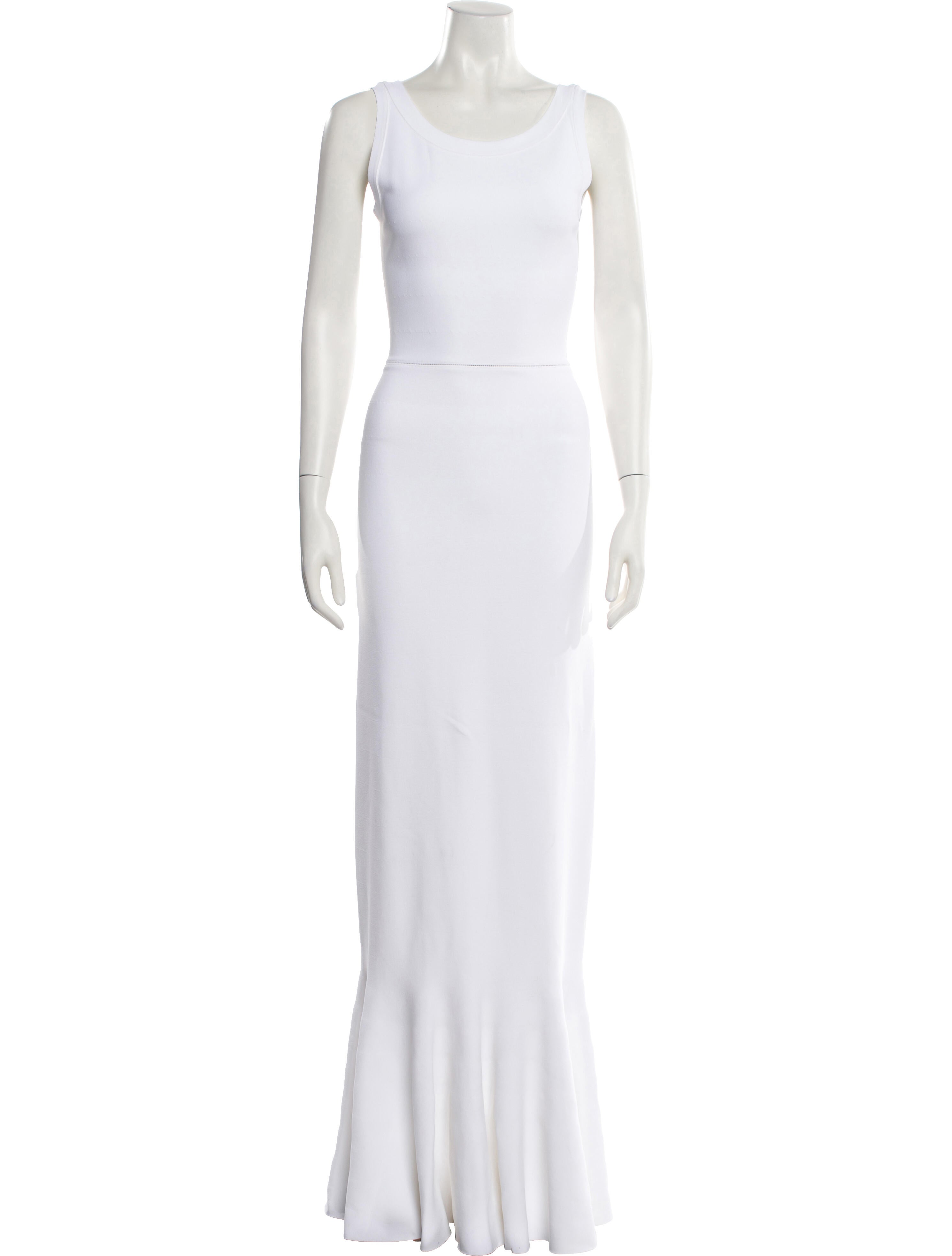 Alaïa Scoop Neck Long Dress