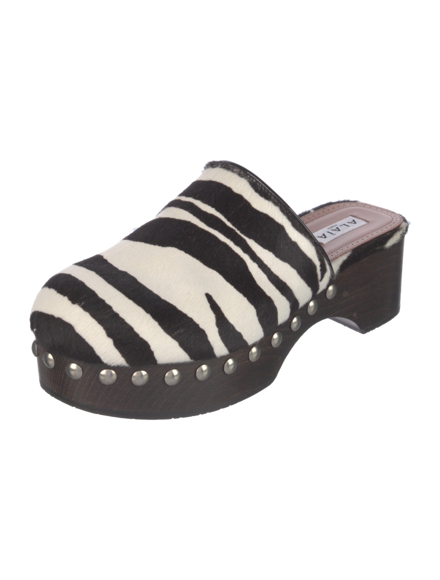 Alaïa Ponyhair Animal Print Mules