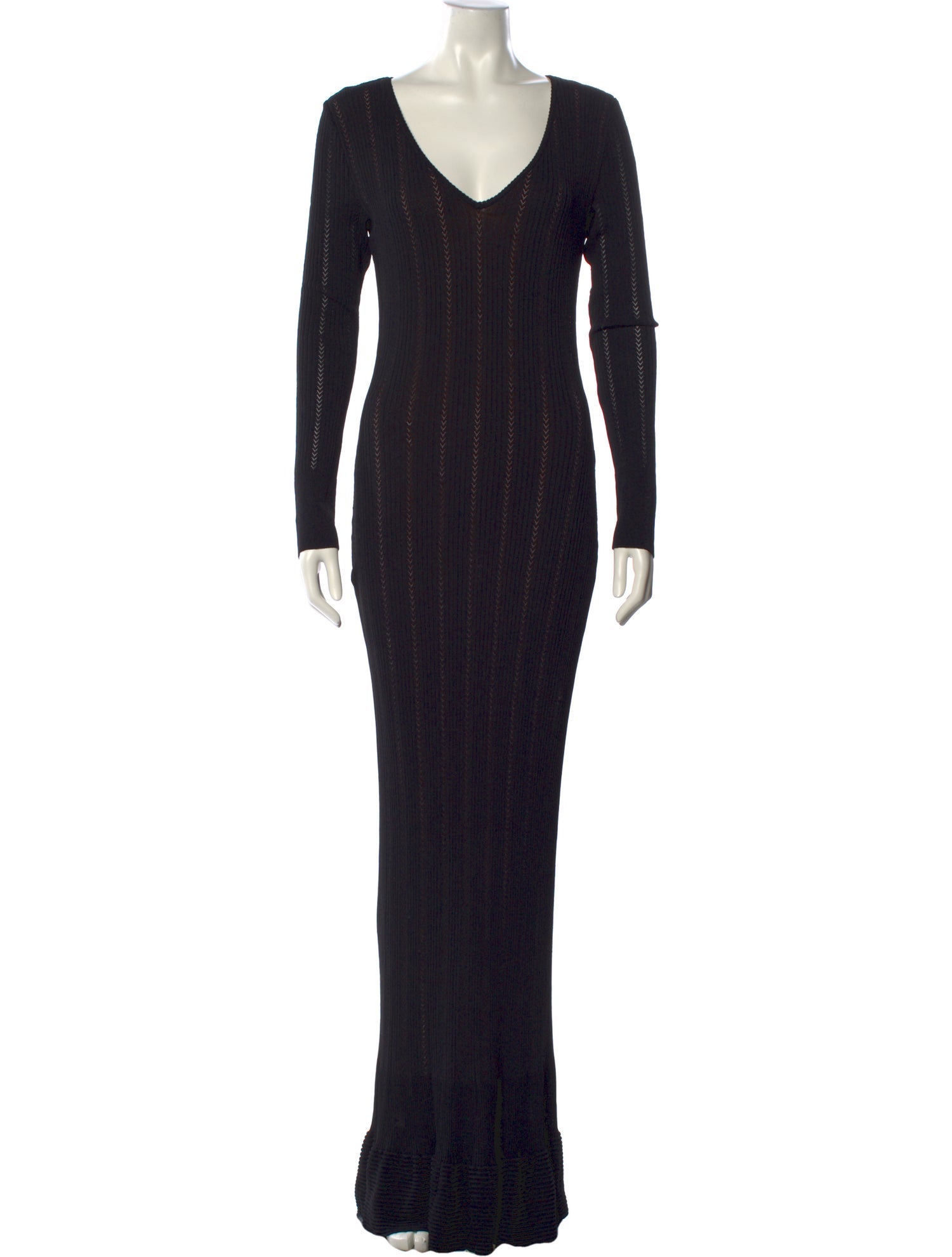 Alaïa V-Neck Long Dress