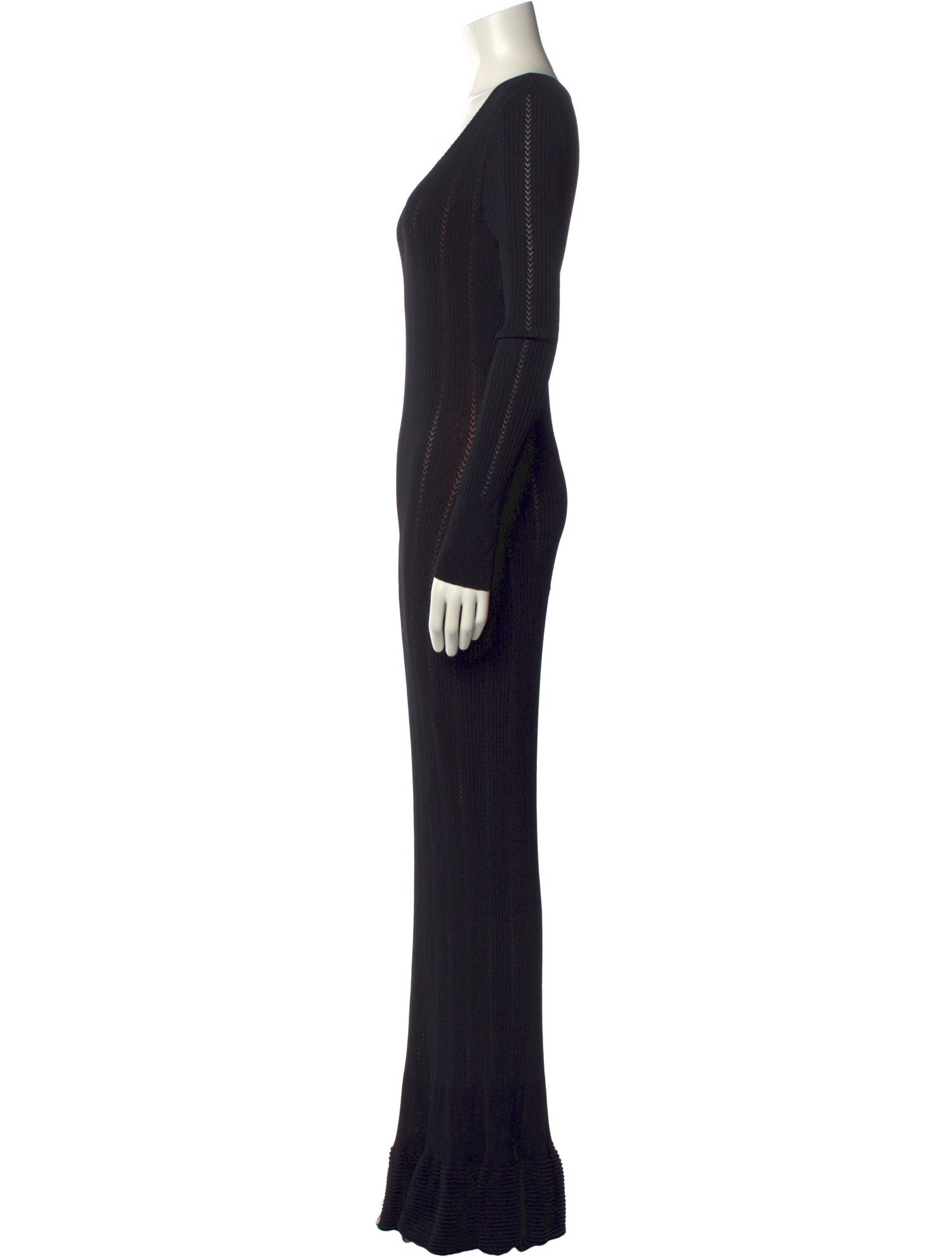 Alaïa V-Neck Long Dress