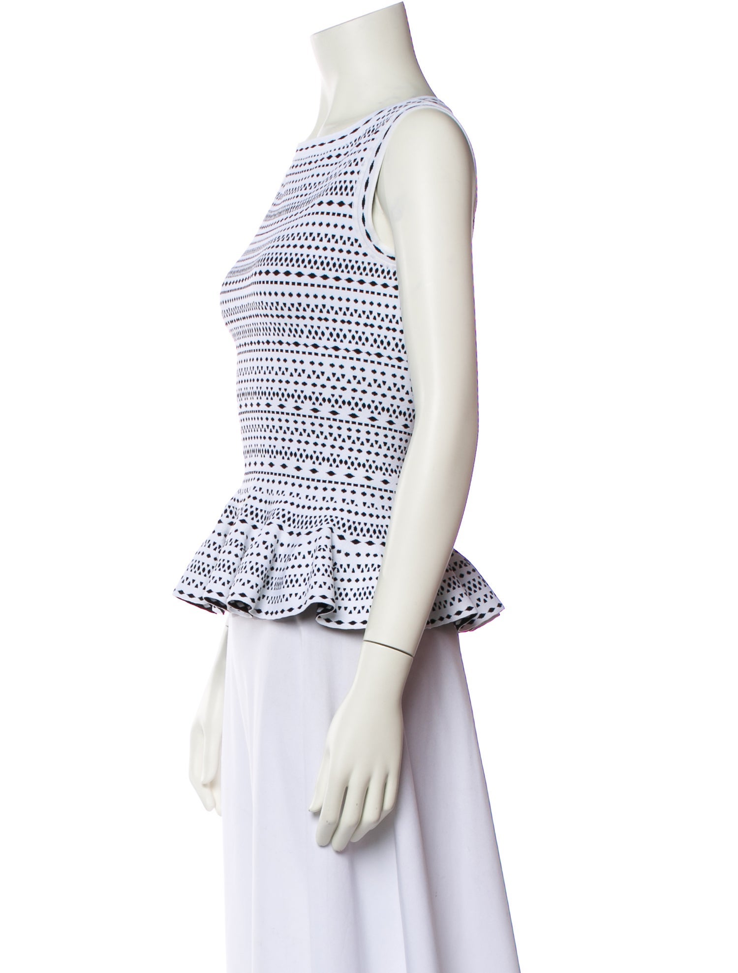 Alaïa Printed Bateau Neckline Top