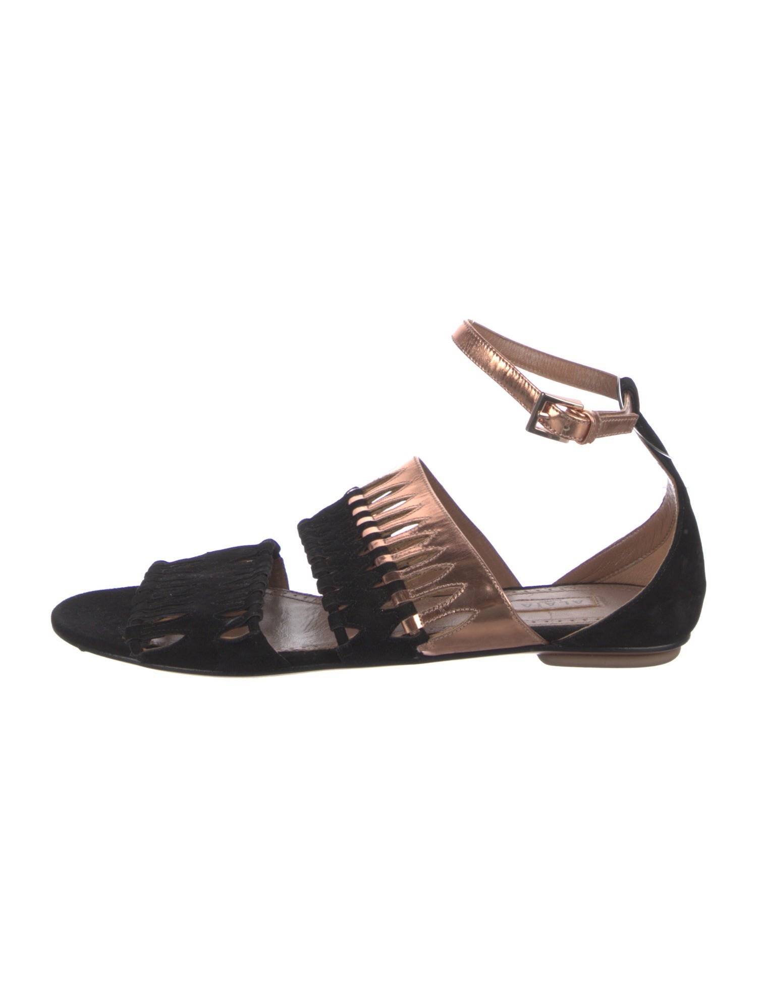Alaïa Suede Colorblock Pattern Gladiator Sandals