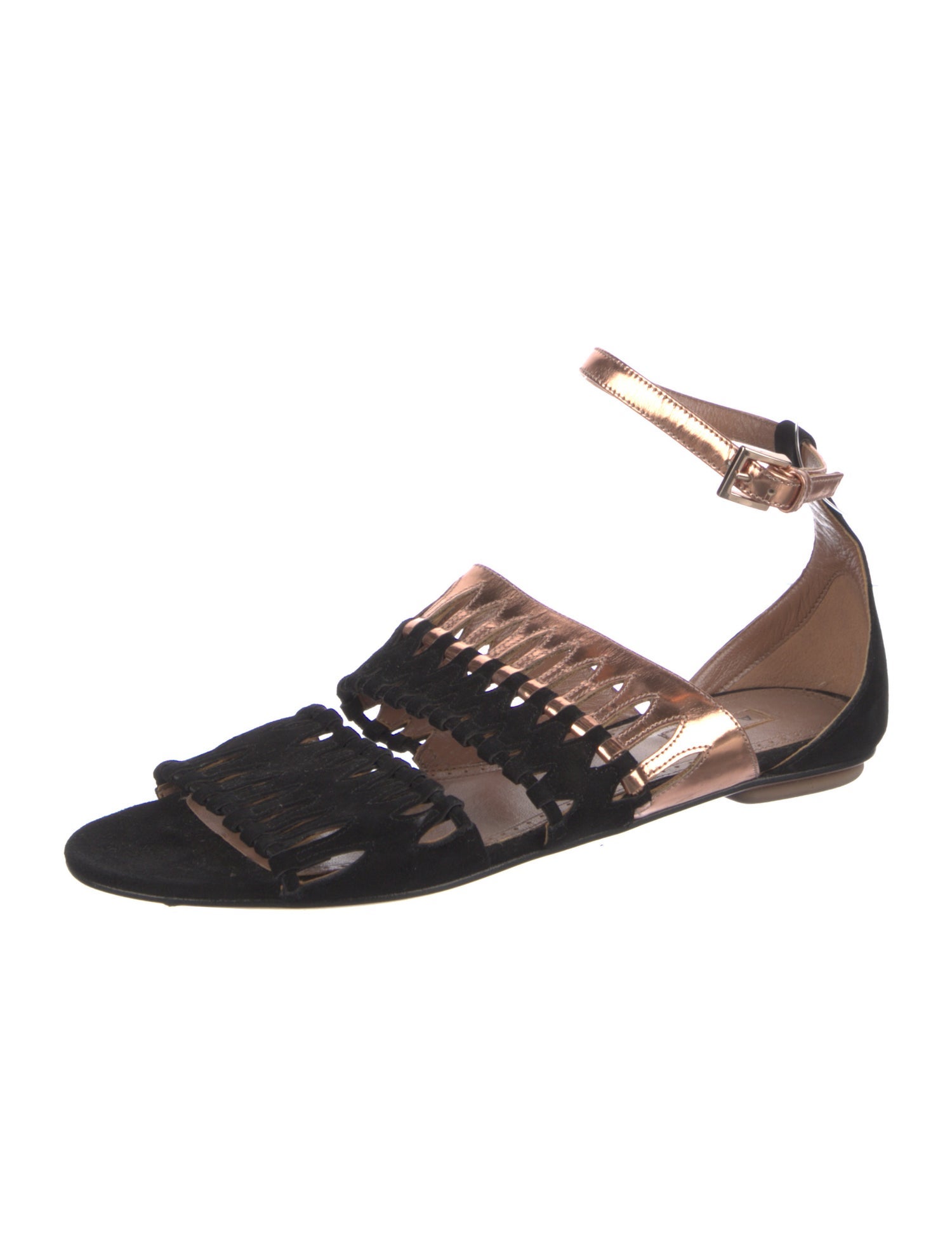 Alaïa Suede Colorblock Pattern Gladiator Sandals