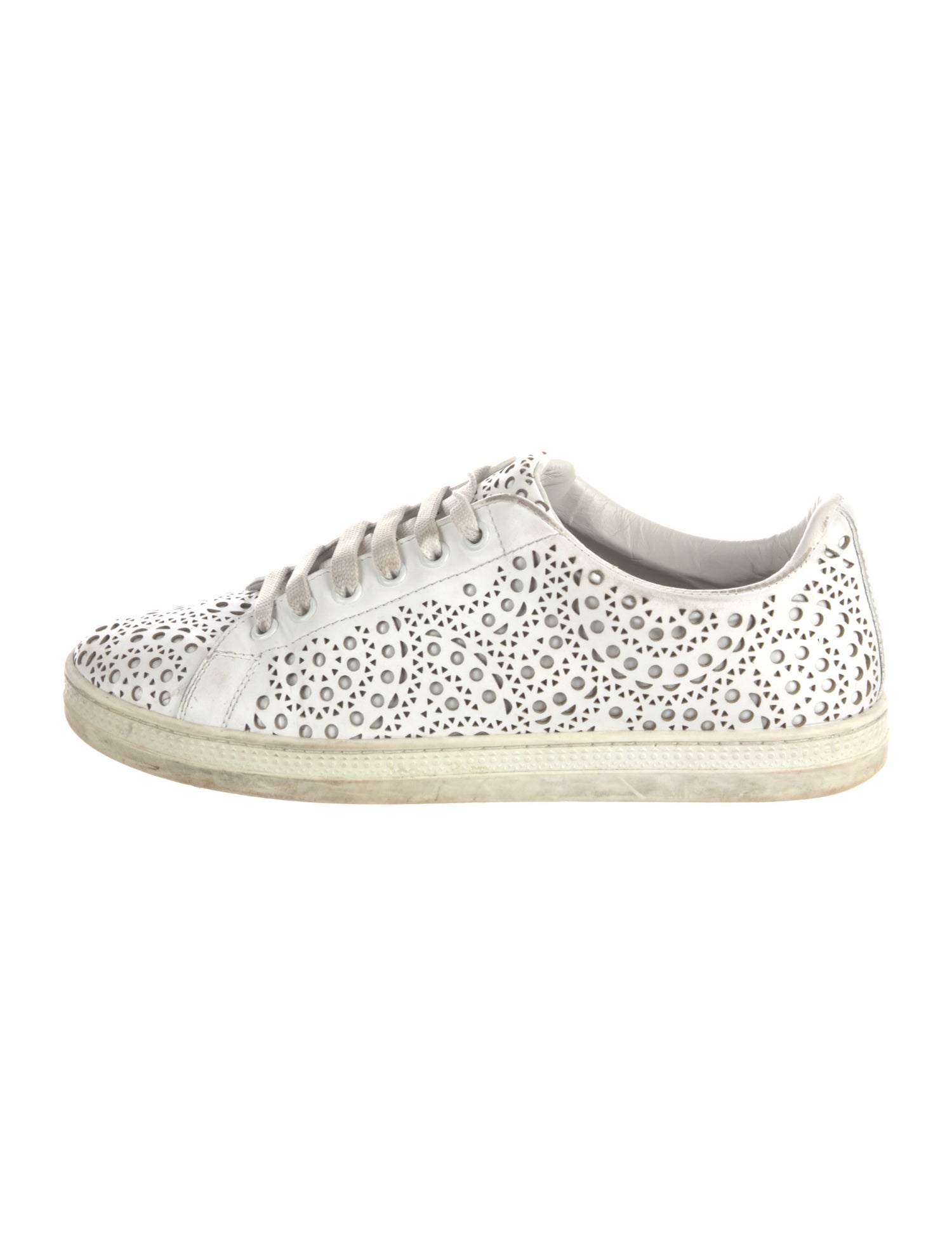 Alaïa Leather Lasercut Accents Sneakers
