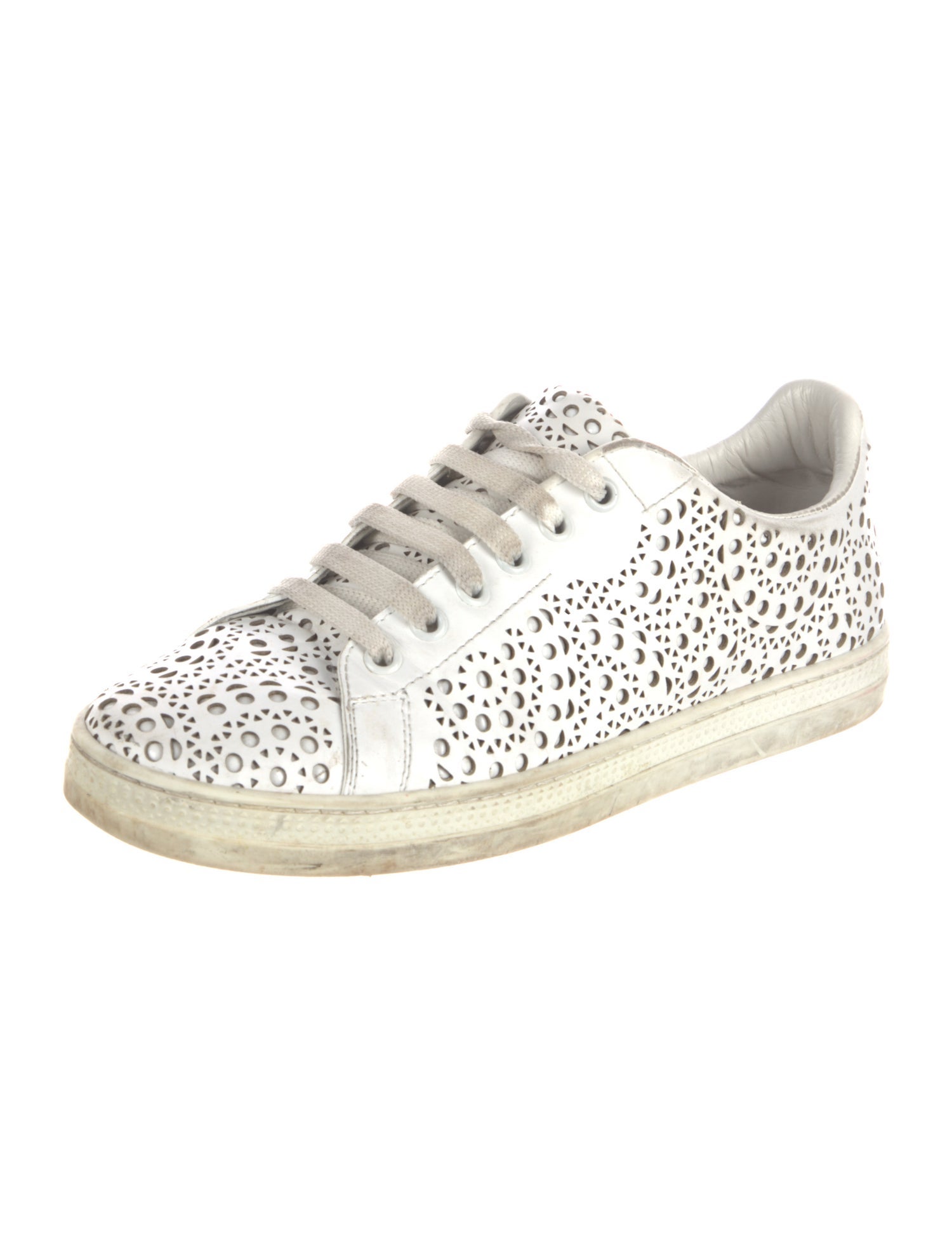 Alaïa Leather Lasercut Accents Sneakers