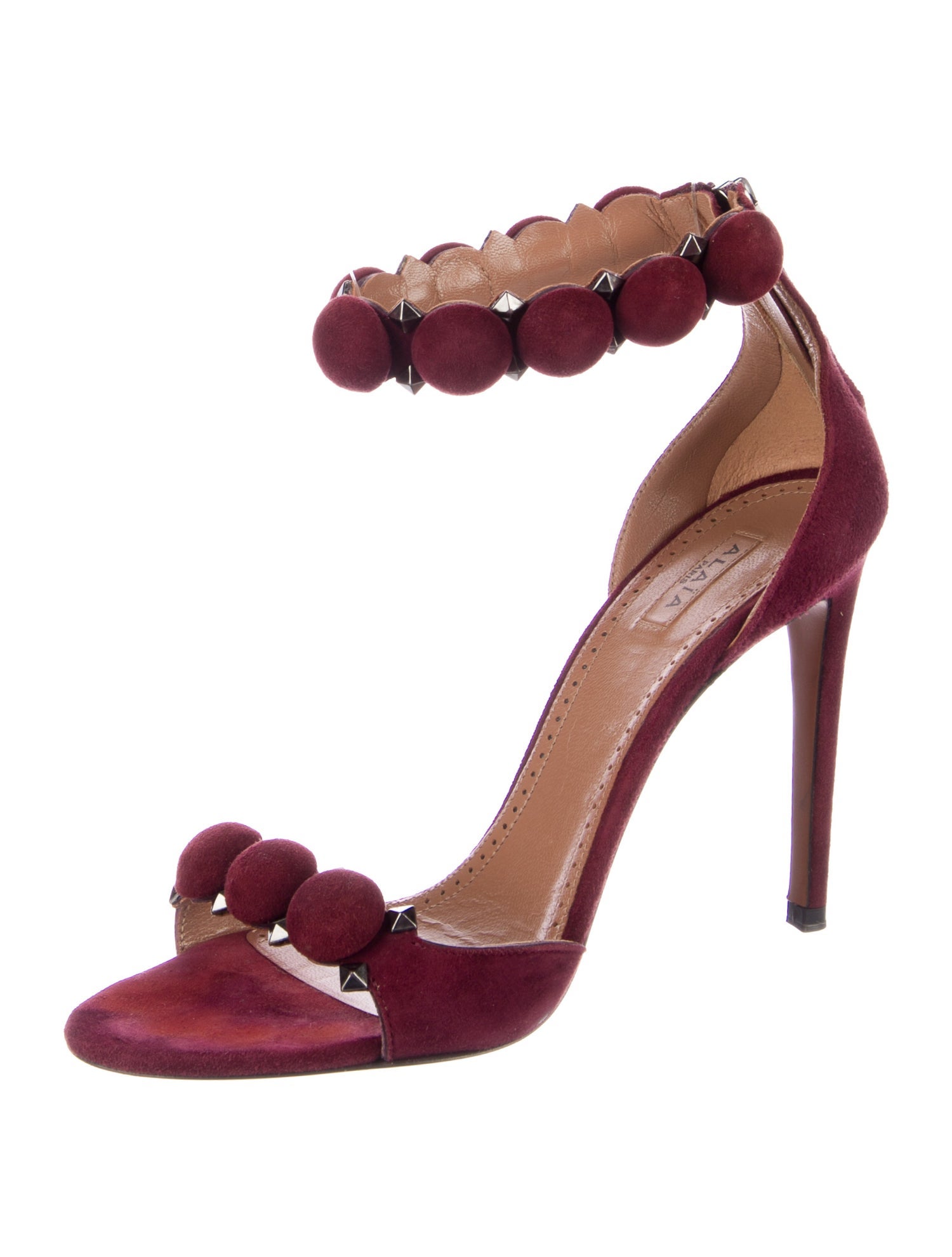 Alaïa Suede Studded Accents Sandals