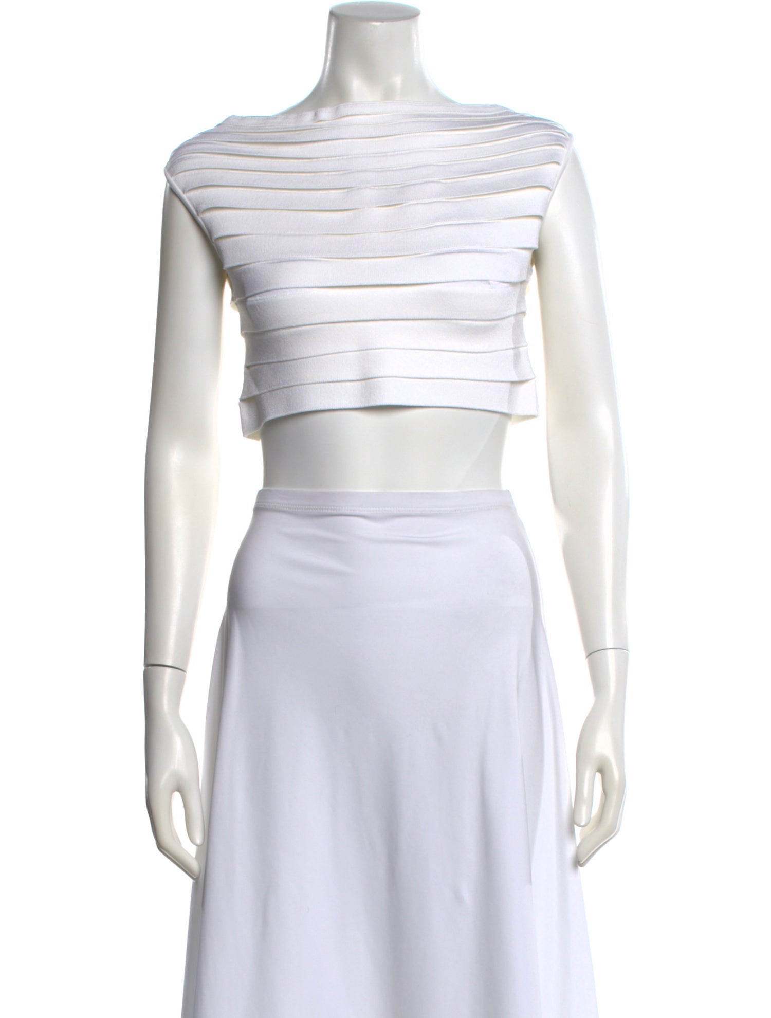 Alaïa Striped Bateau Neckline Crop Top w/ Tags