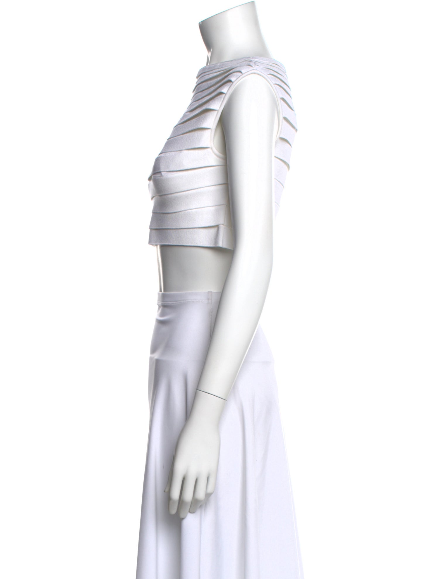 Alaïa Striped Bateau Neckline Crop Top w/ Tags