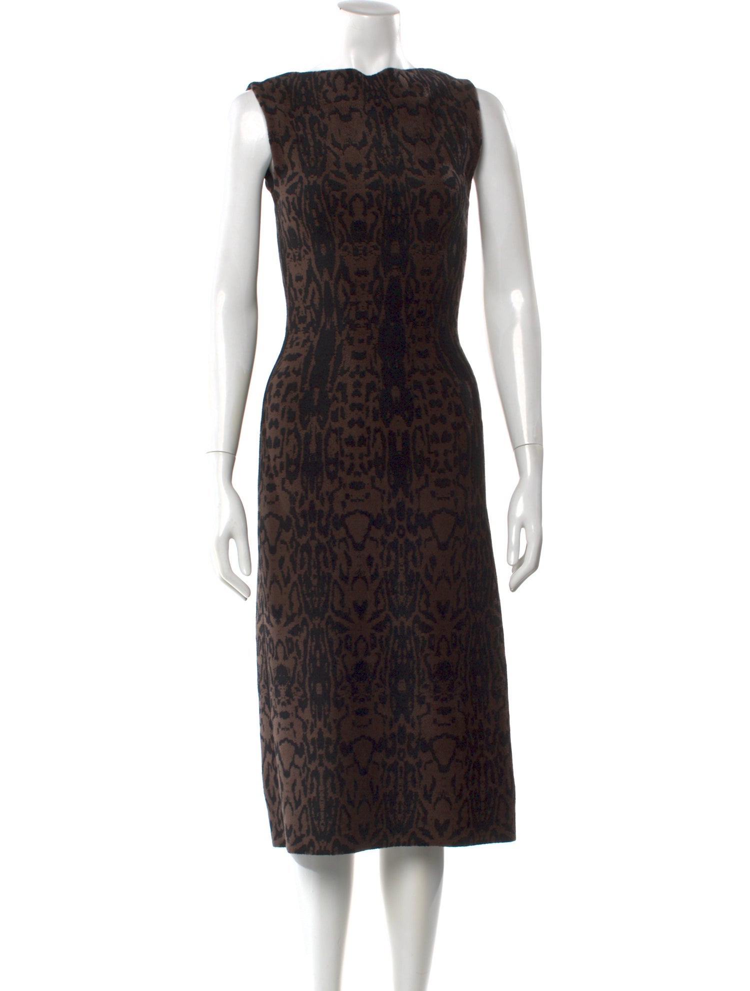Alaïa Animal Print Midi Length Dress