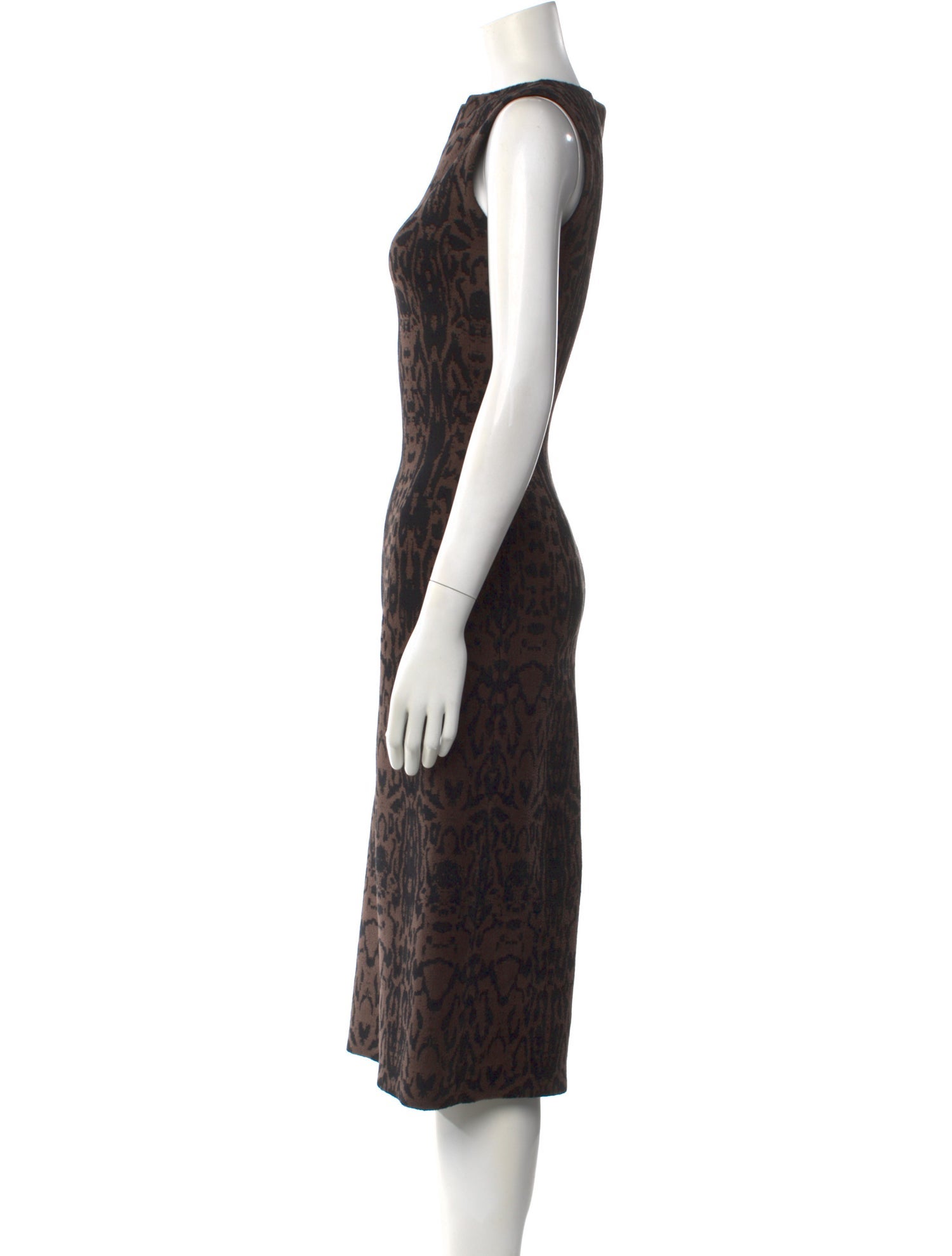 Alaïa Animal Print Midi Length Dress